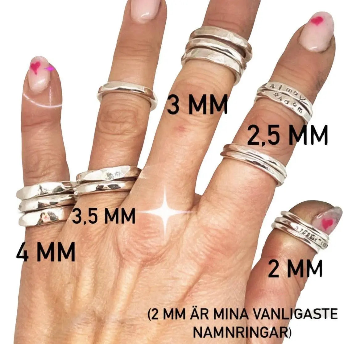 2 - 4 mm namnring silver - L8Hasselblad