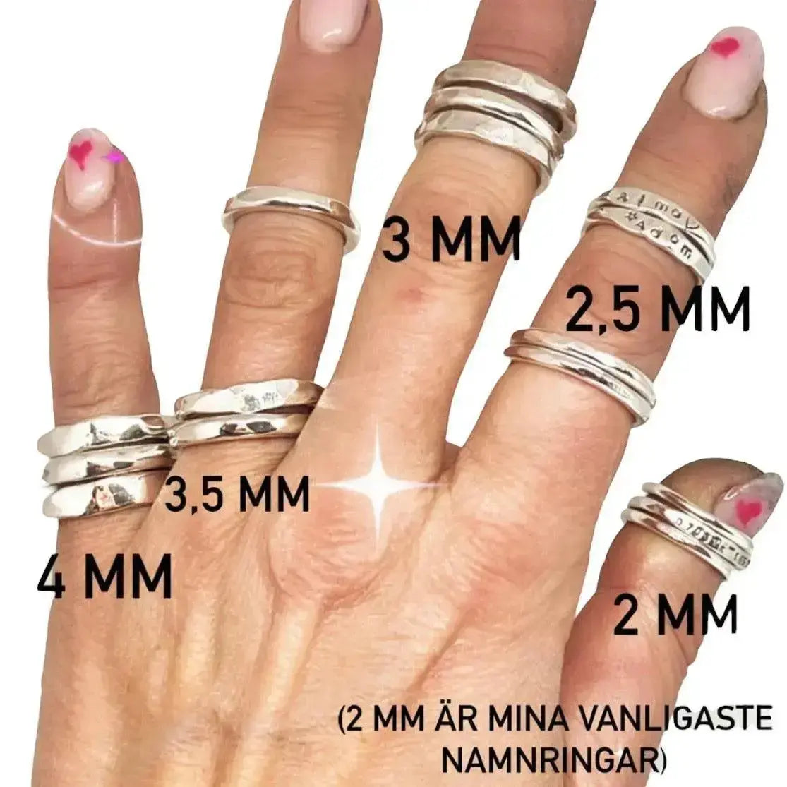 2 - 4 mm namnring silver - L8Hasselblad