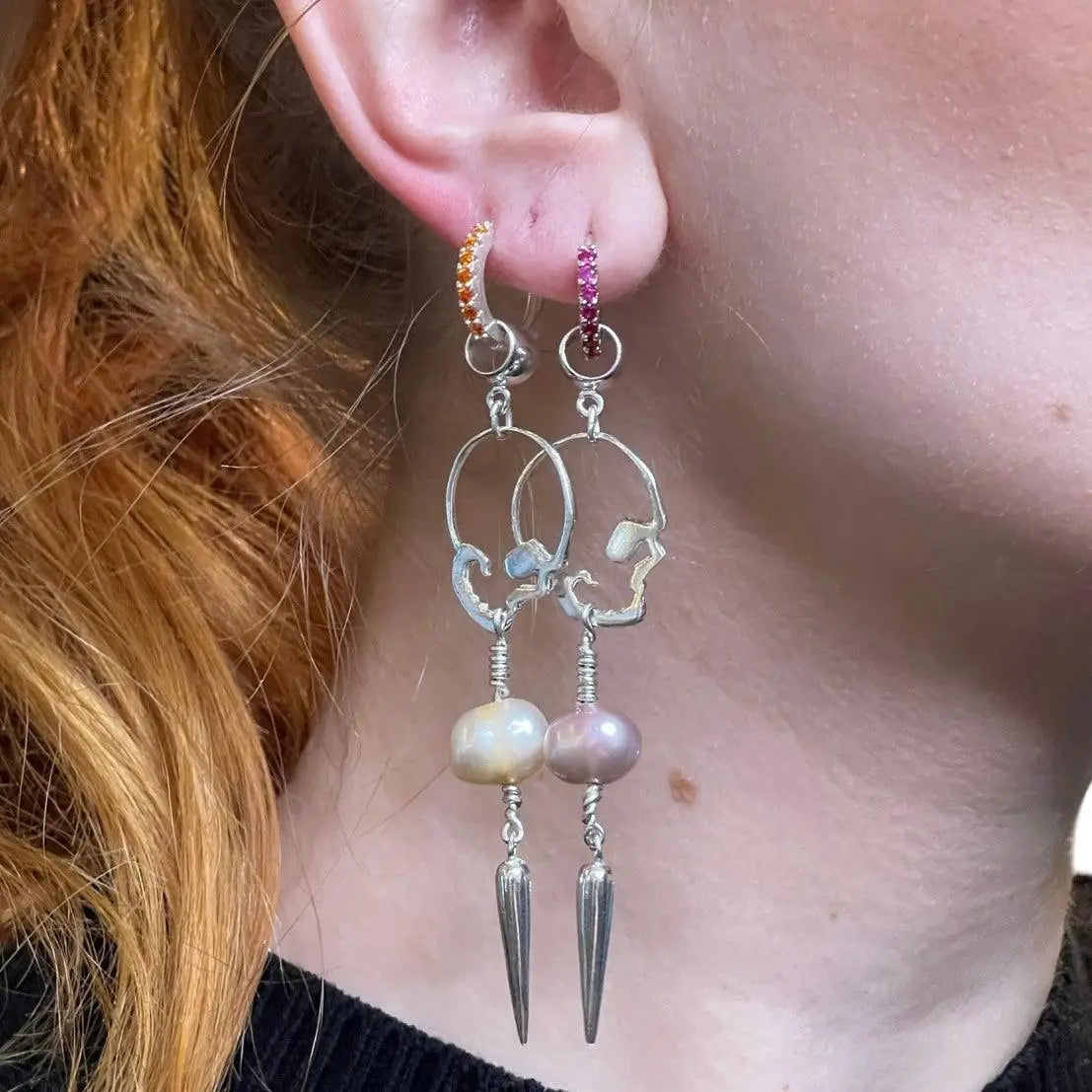 2.0 Örhänge - Dödskallar & Pärlor - L8Hasselblad