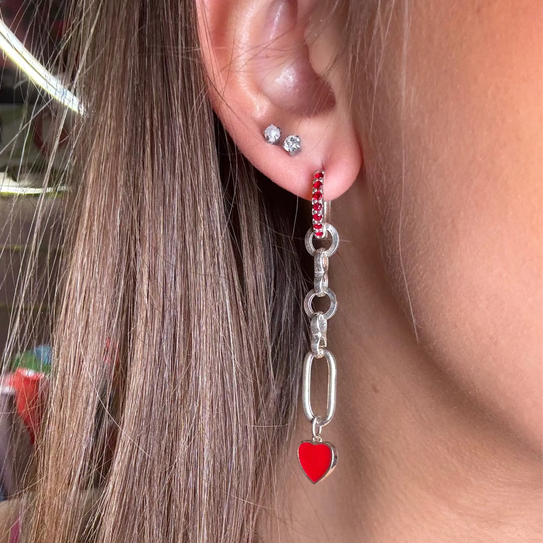 Örhänge - Röda hjärtat L8Hasselblad
