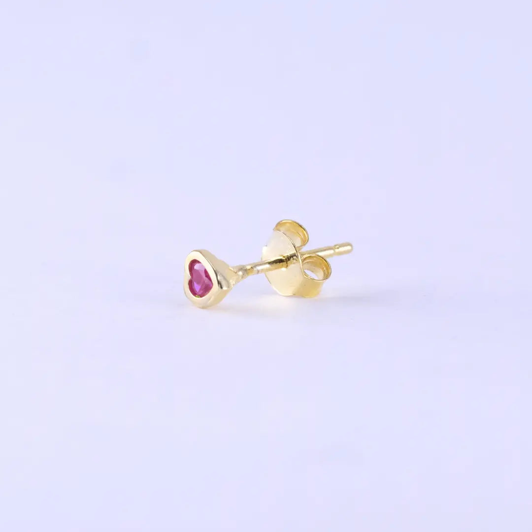 Stiftörhänge - Dasha hjärta med zirkoner - litet L8Hasselblad