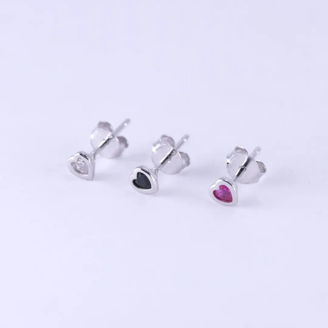 Stiftörhänge - Dasha hjärta med zirkoner - litet L8Hasselblad