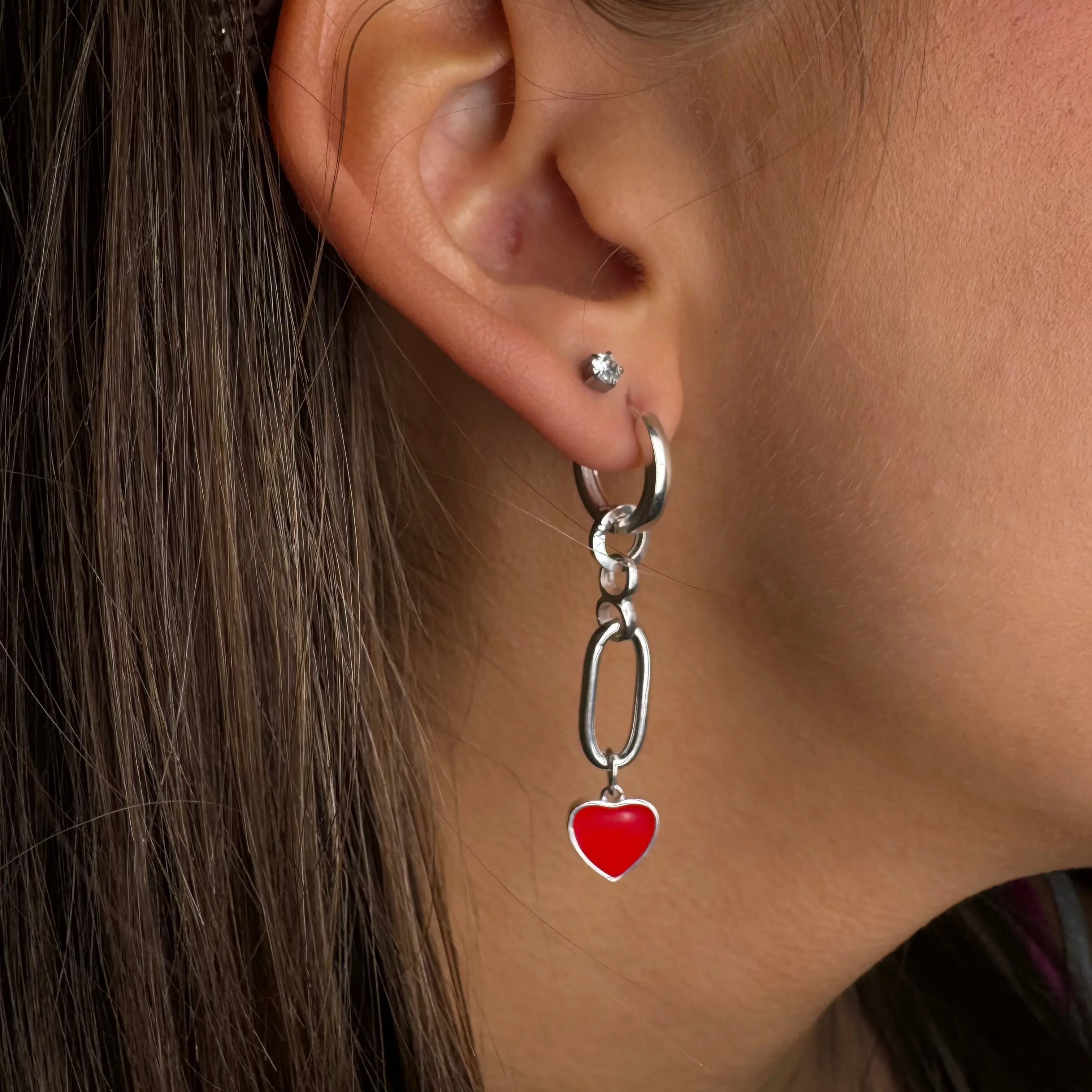 Örhänge - Röda hjärtat L8Hasselblad