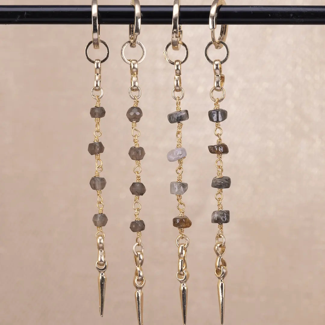 Beads & Spike Gulddoublé - stenörhängen - L8Hasselblad