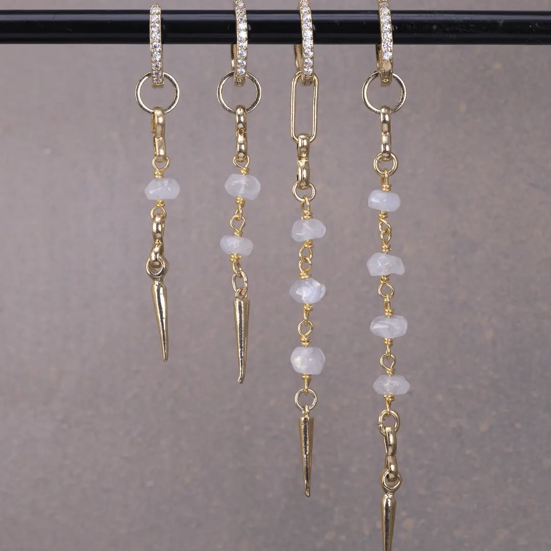 Beads & Spike Gulddoublé - stenörhängen - L8Hasselblad