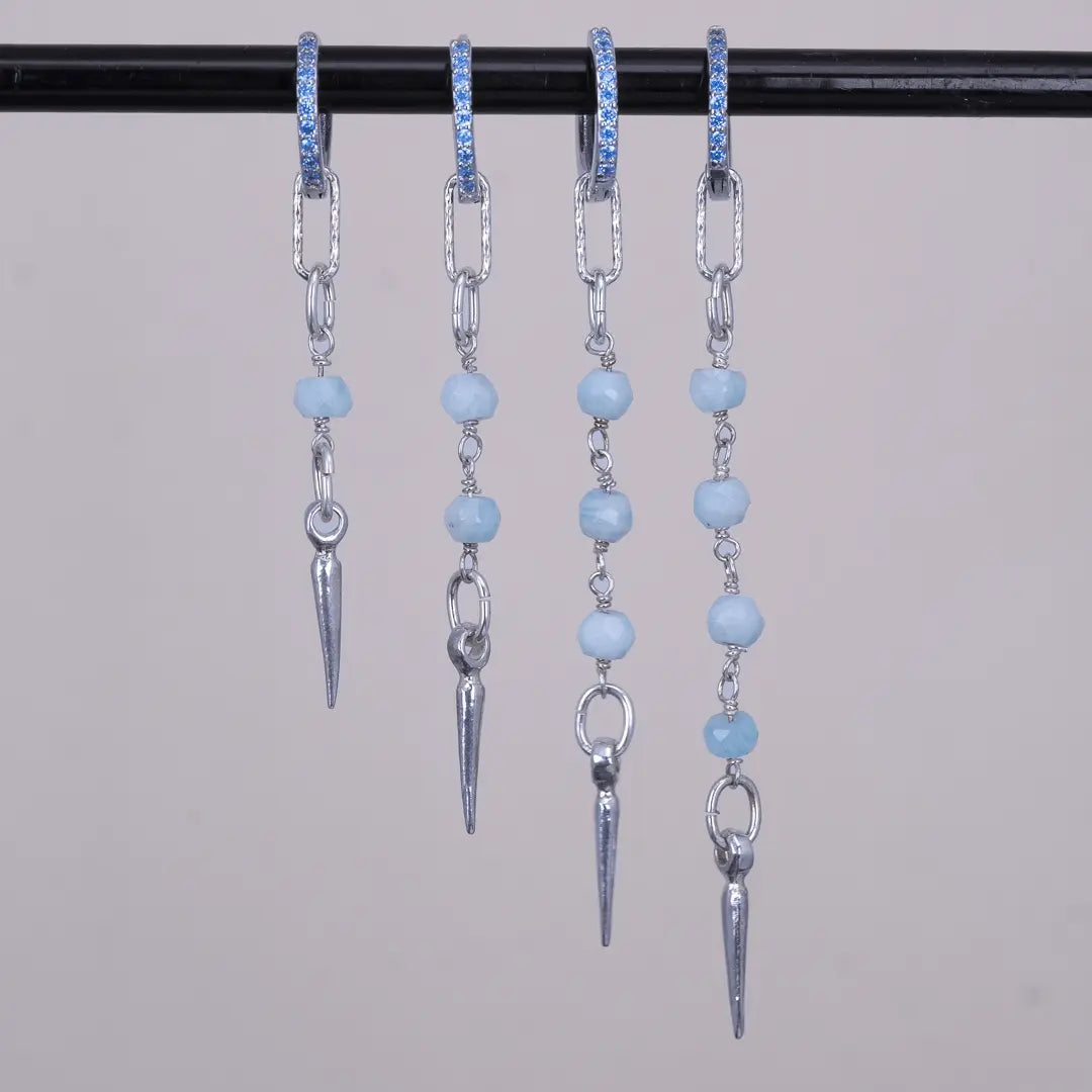 Beads & Spike Silver - stenörhängen - L8Hasselblad