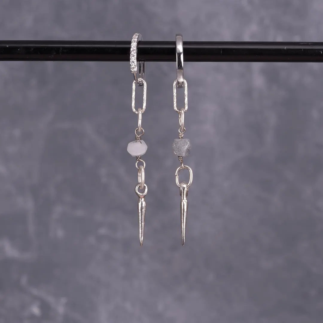 Beads & Spike Silver - stenörhängen - L8Hasselblad