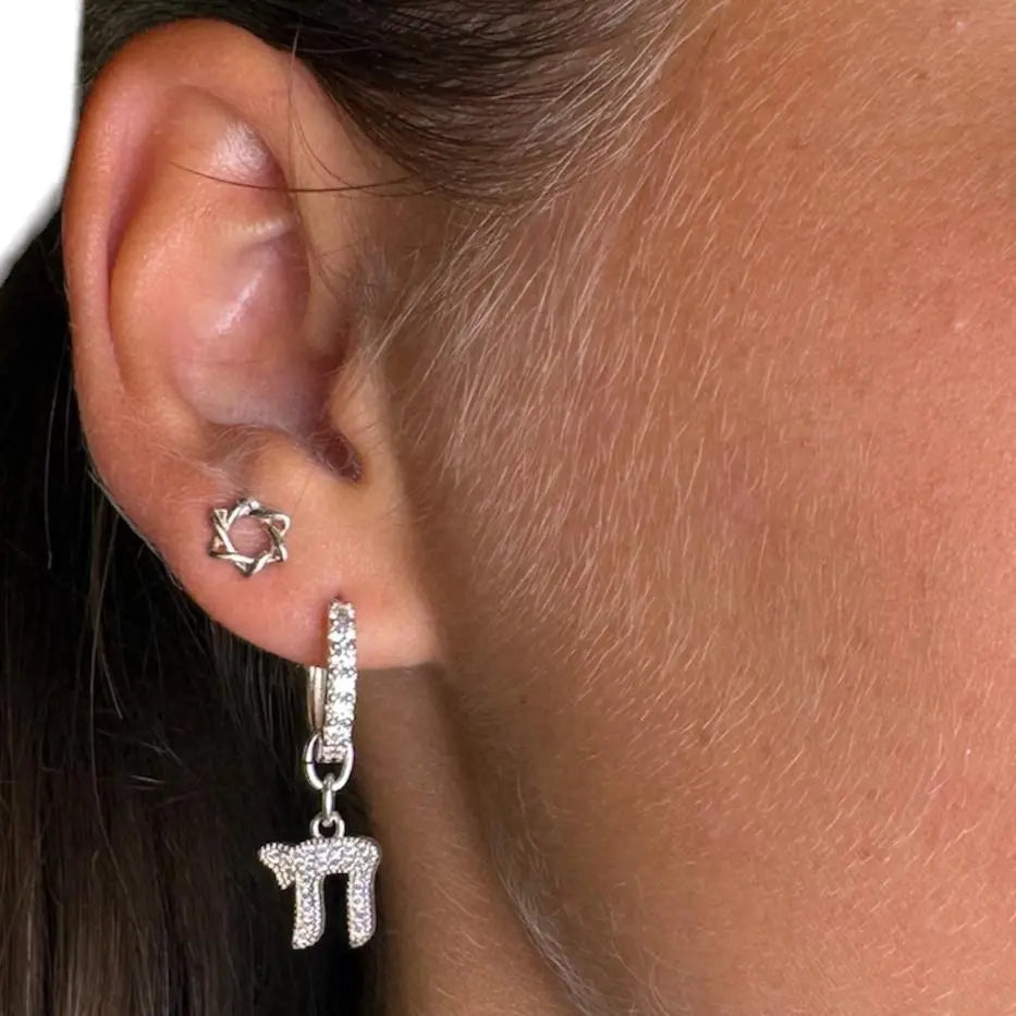 Berlock - Chai eller davidsstjärna med zirkoner - L8Hasselblad