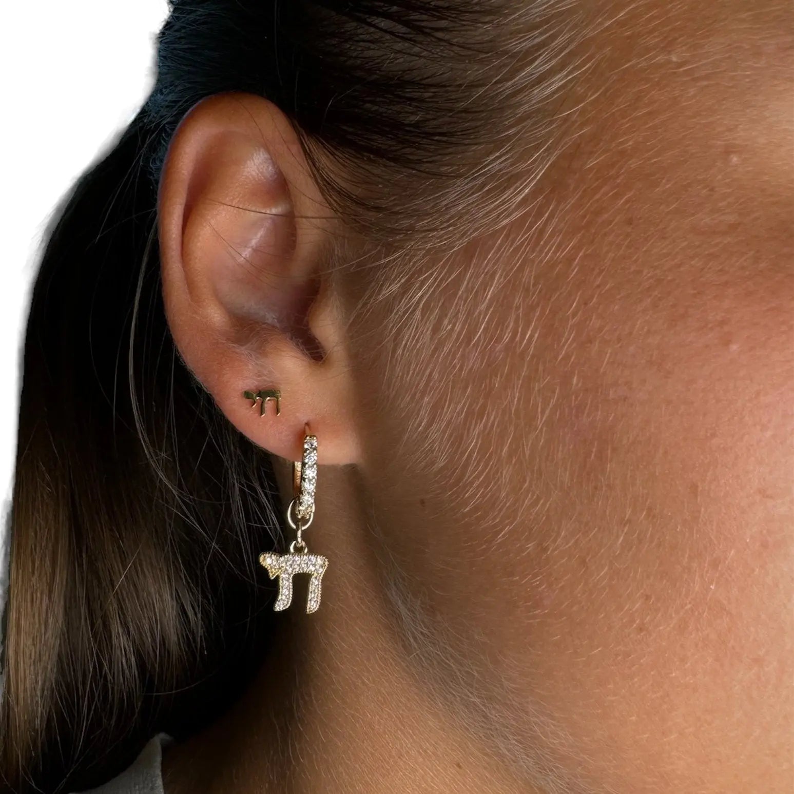 Berlock - Chai eller davidsstjärna med zirkoner - L8Hasselblad