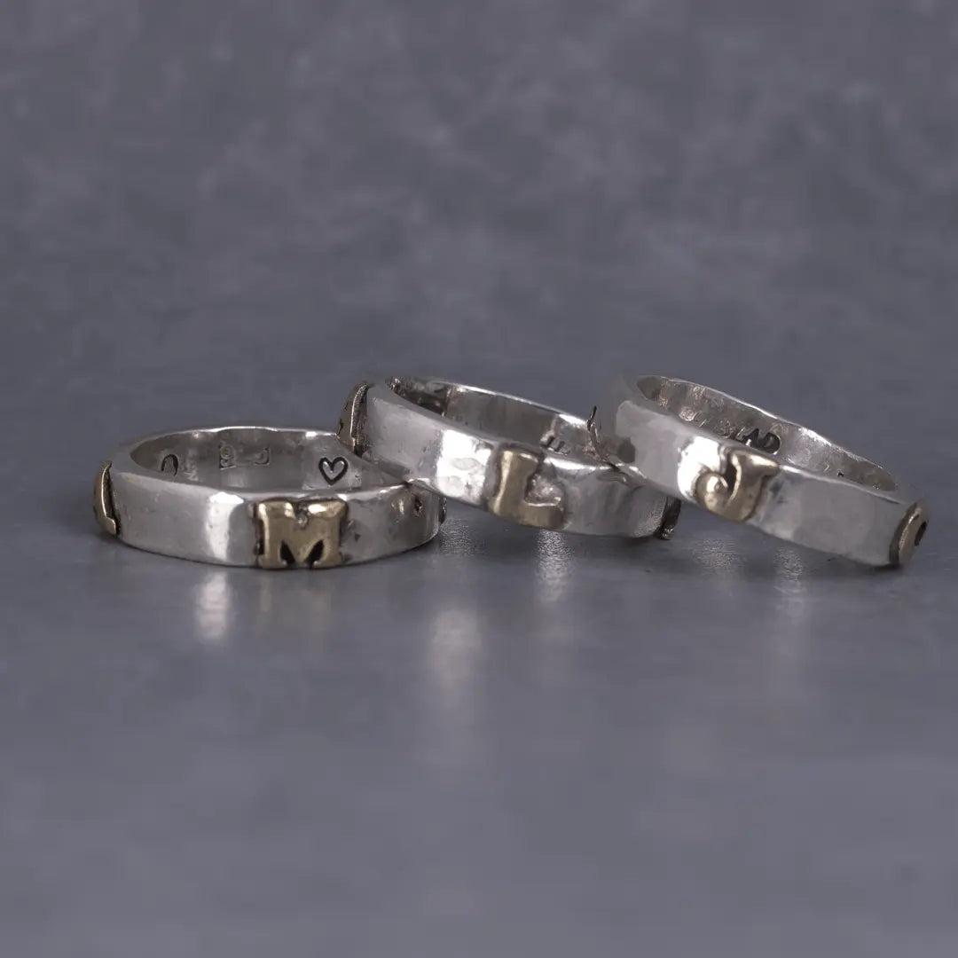 Bokstavsring chunky - silver - L8Hasselblad