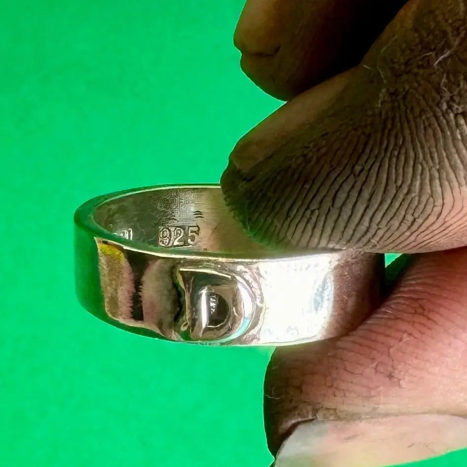 Bokstavsring chunky - silver - L8Hasselblad