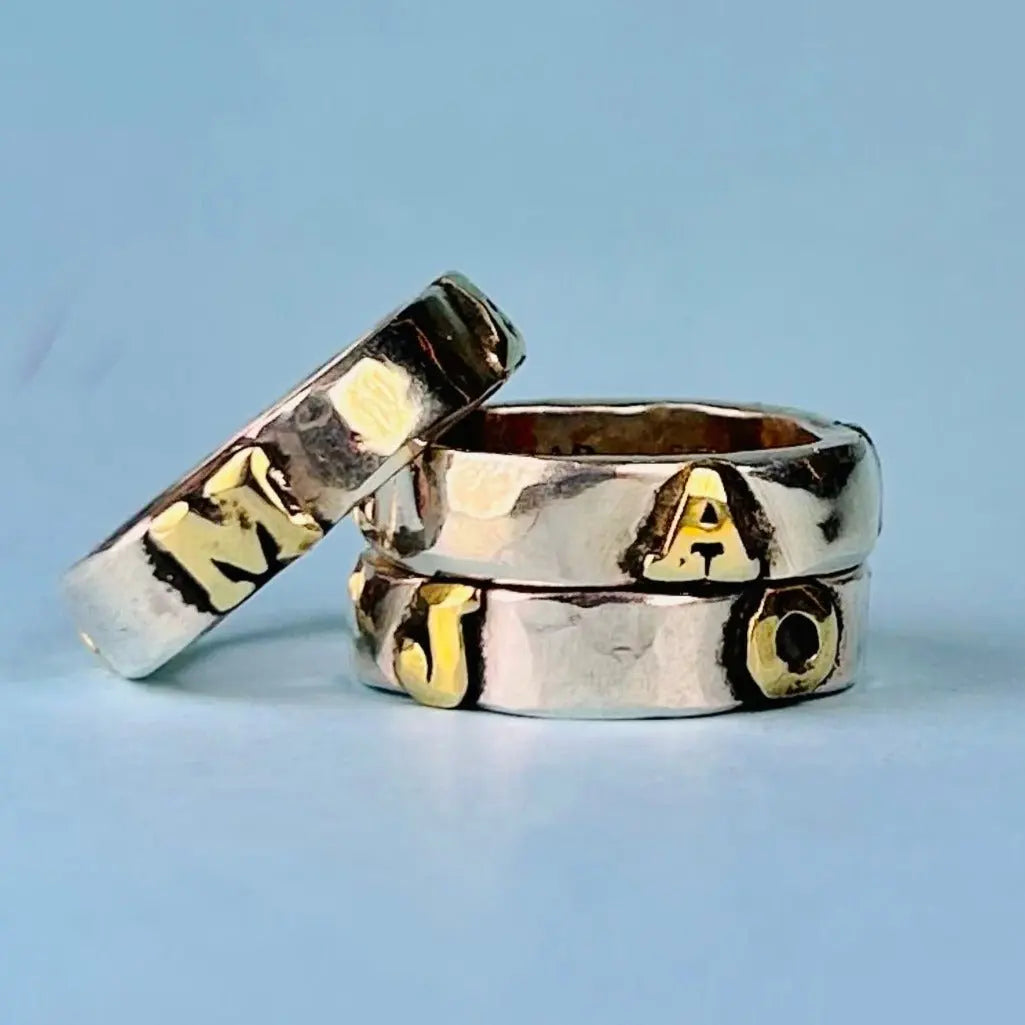 Bokstavsring chunky - silver - L8Hasselblad