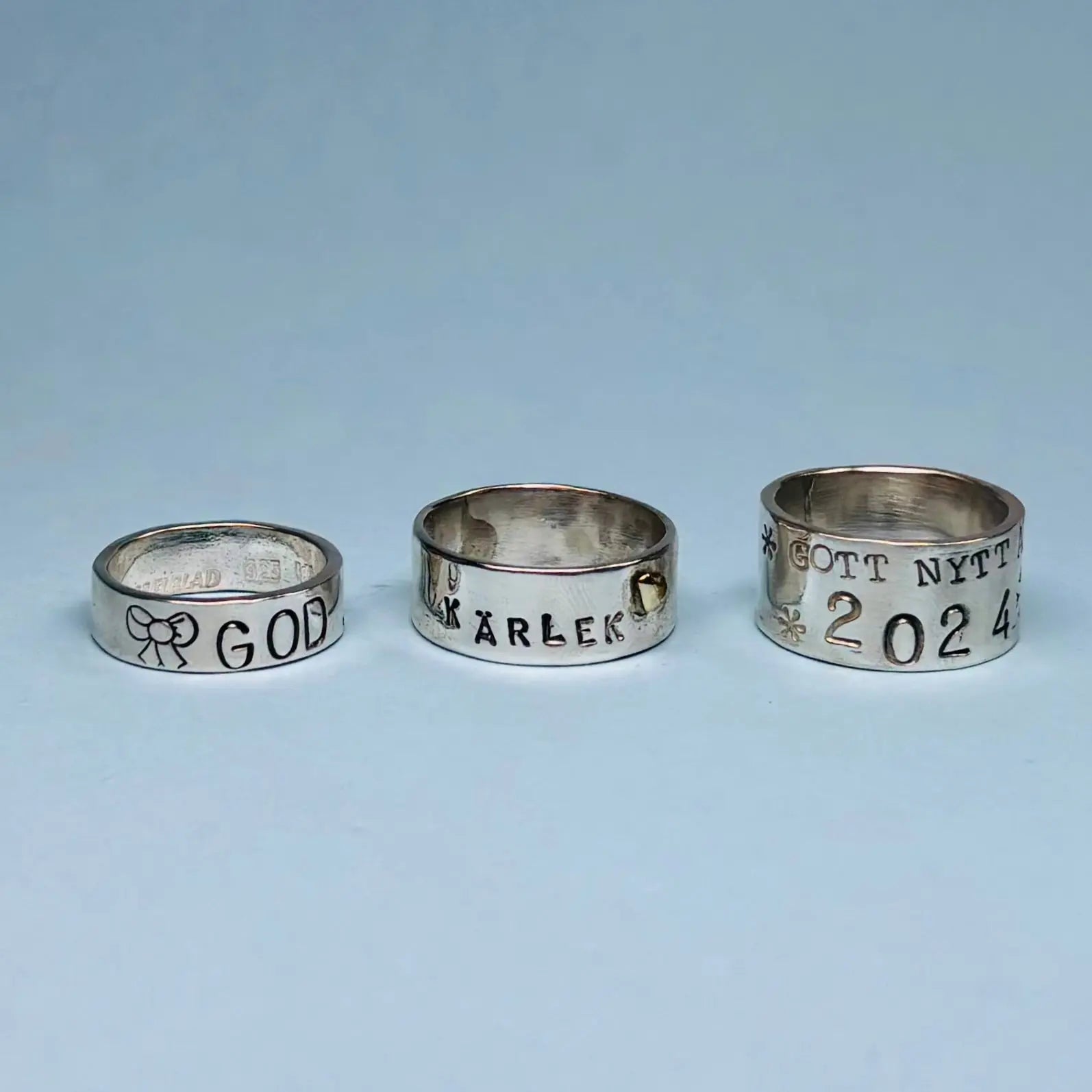 Bred silverring - stämplad - L8Hasselblad