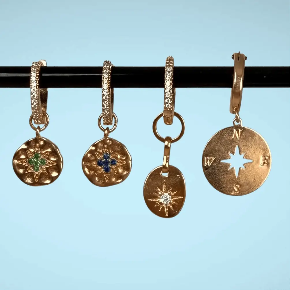 Compass - roséguldörhänge - L8Hasselblad