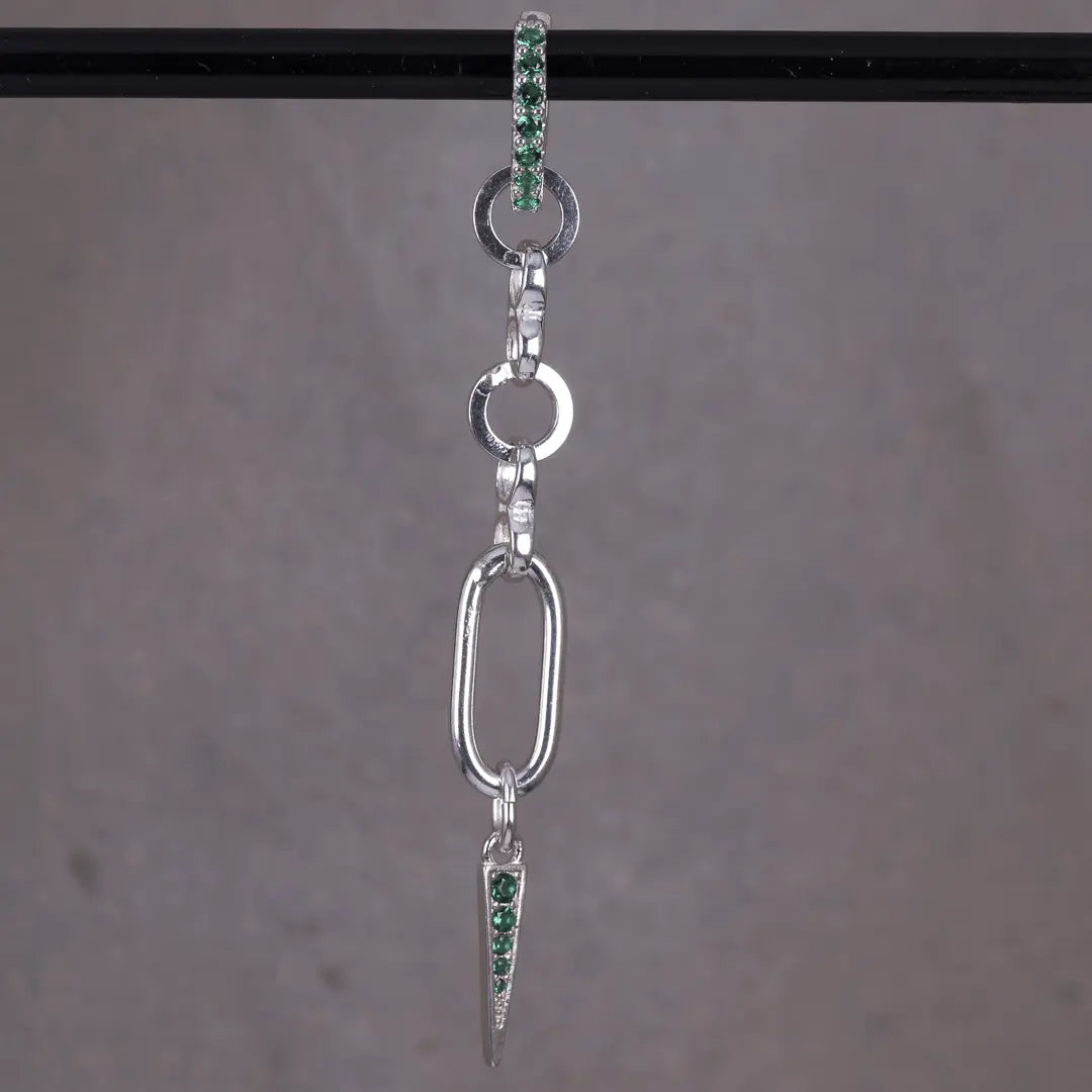 Ella - hängande örhänge med zirkontagg - silver - L8Hasselblad