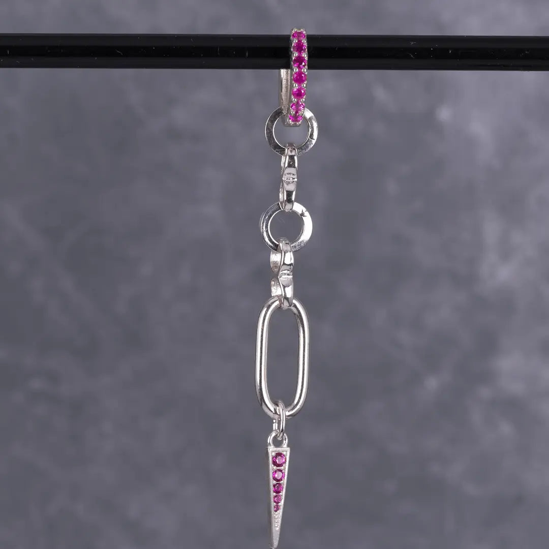 Ella - hängande örhänge med zirkontagg - silver - L8Hasselblad