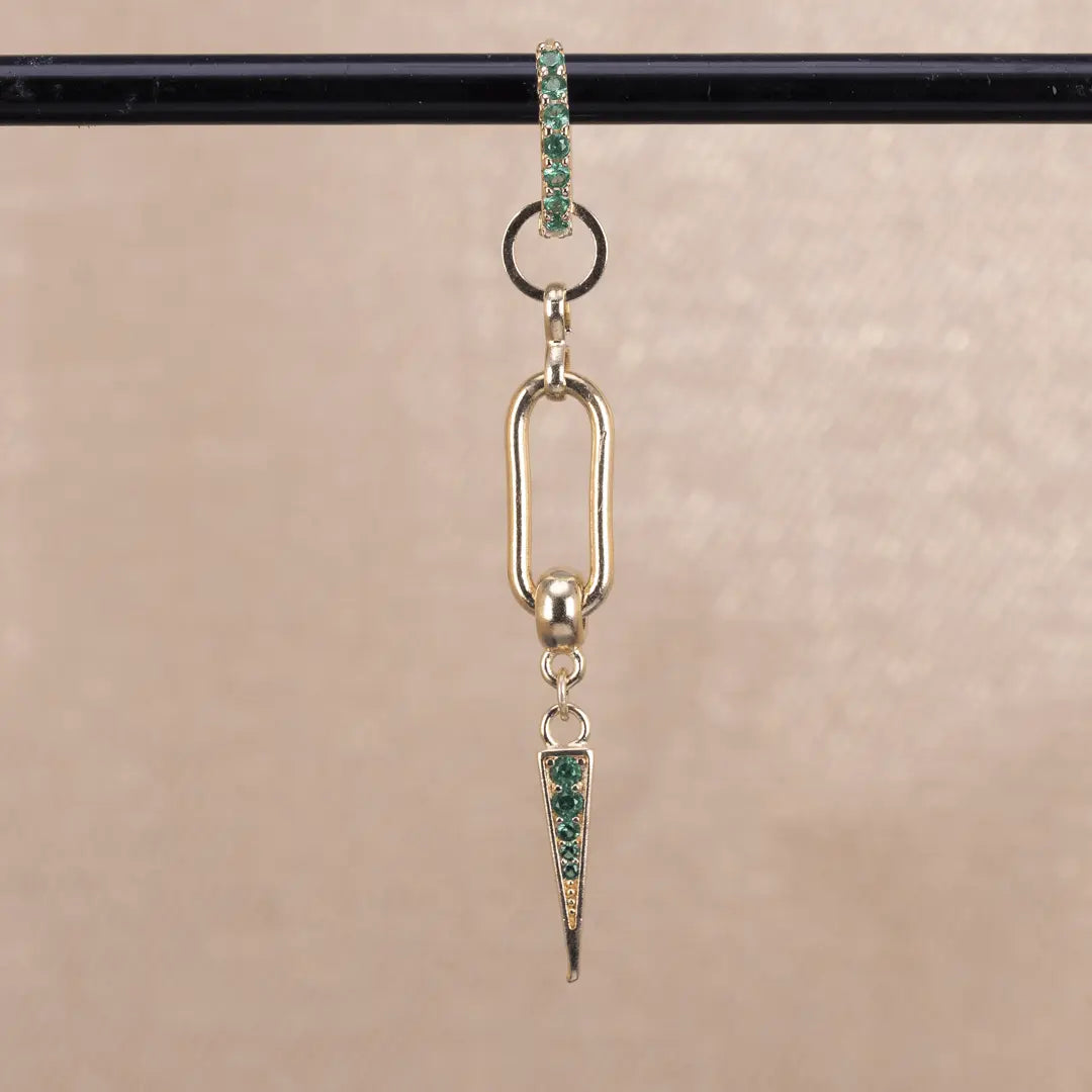 Ella - kort hängande örhänge med zirkontagg - gulddoublé - L8Hasselblad