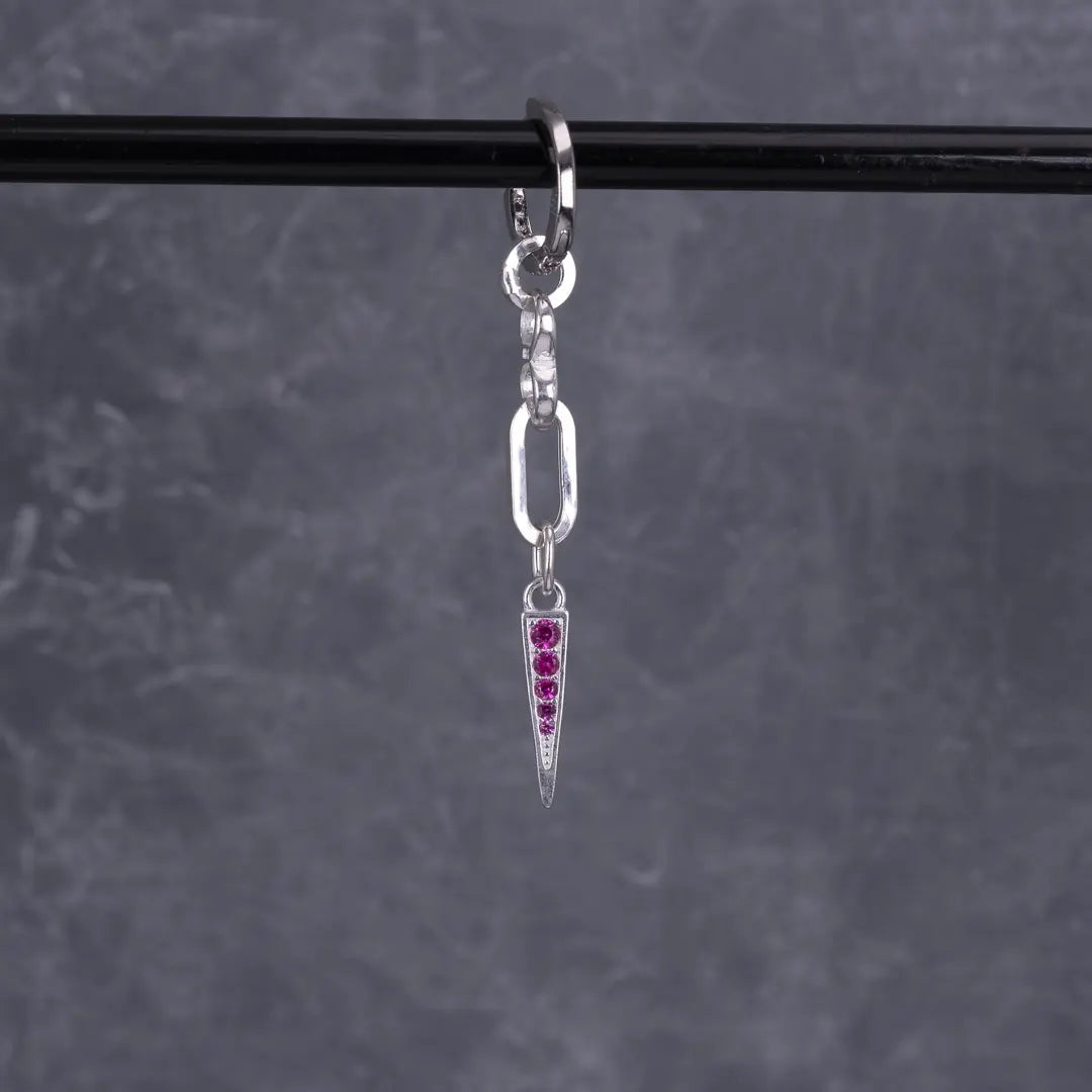 Ella - kort hängande örhänge med zirkontagg - silver L8Hasselblad