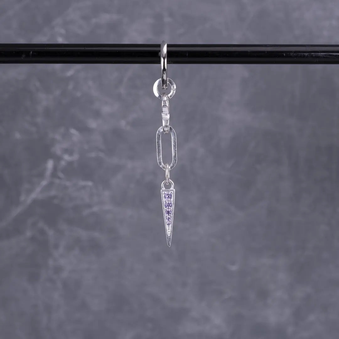 Ella - kort hängande örhänge med zirkontagg - silver L8Hasselblad