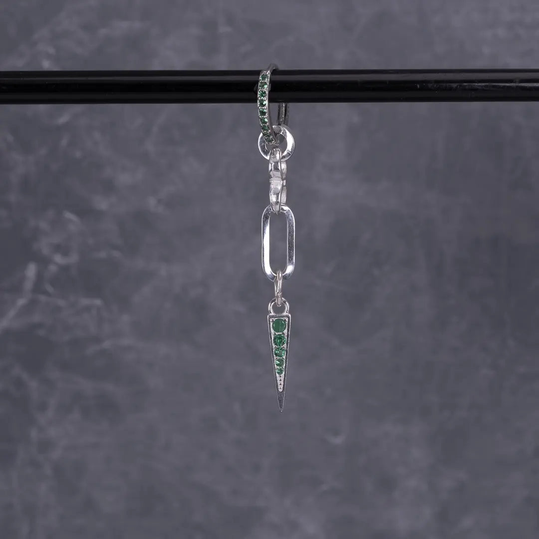 Ella - kort hängande örhänge med zirkontagg - silver L8Hasselblad