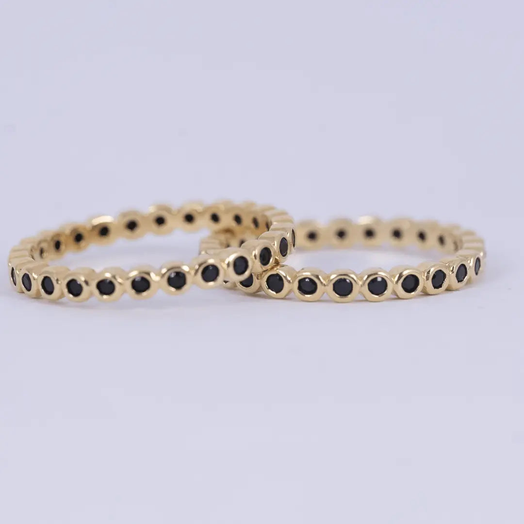 Färgglada alliansringar gulddoublé - L8Hasselblad