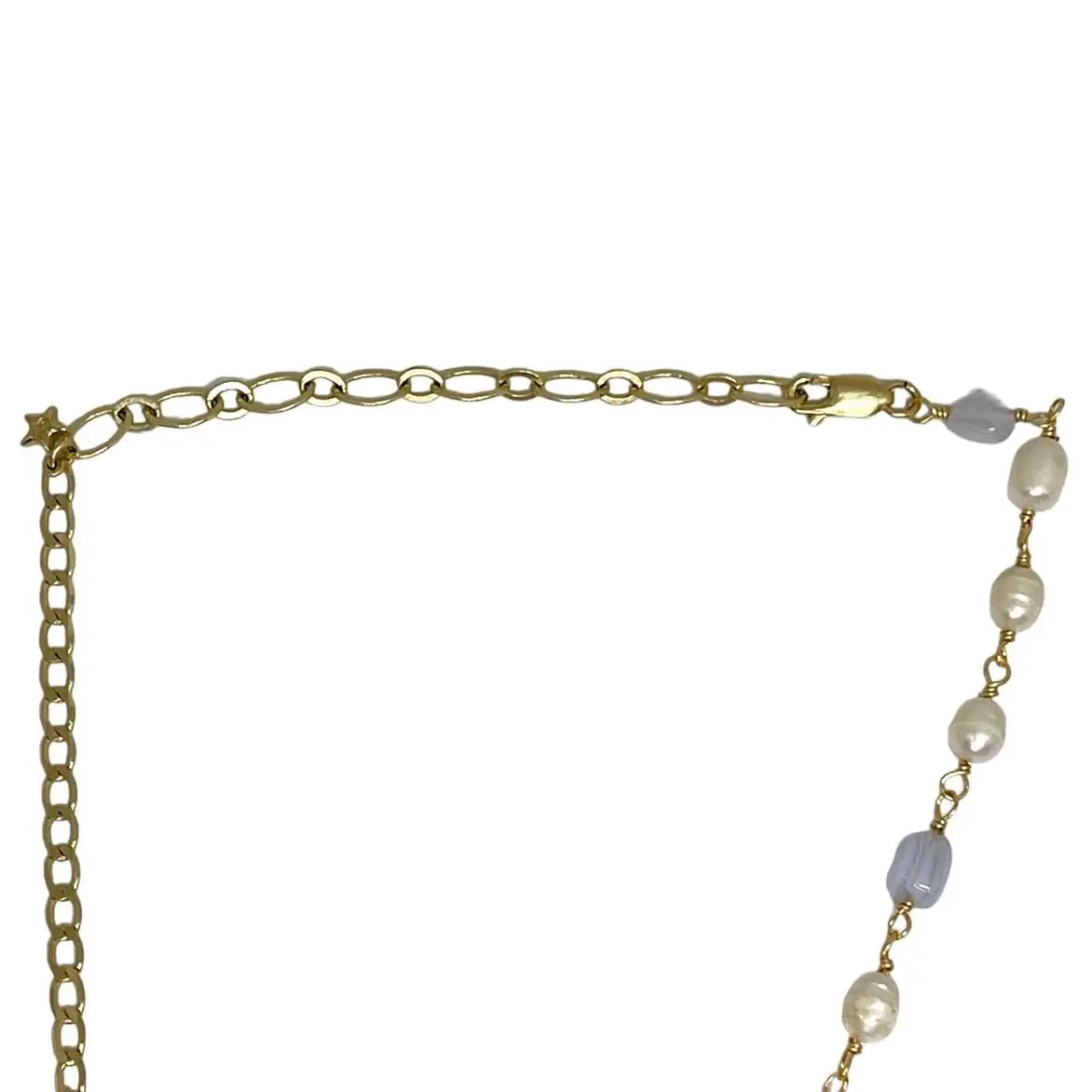 Halsband - 50/50 Kedja & Pastellpärlor Gulddoublé - L8Hasselblad