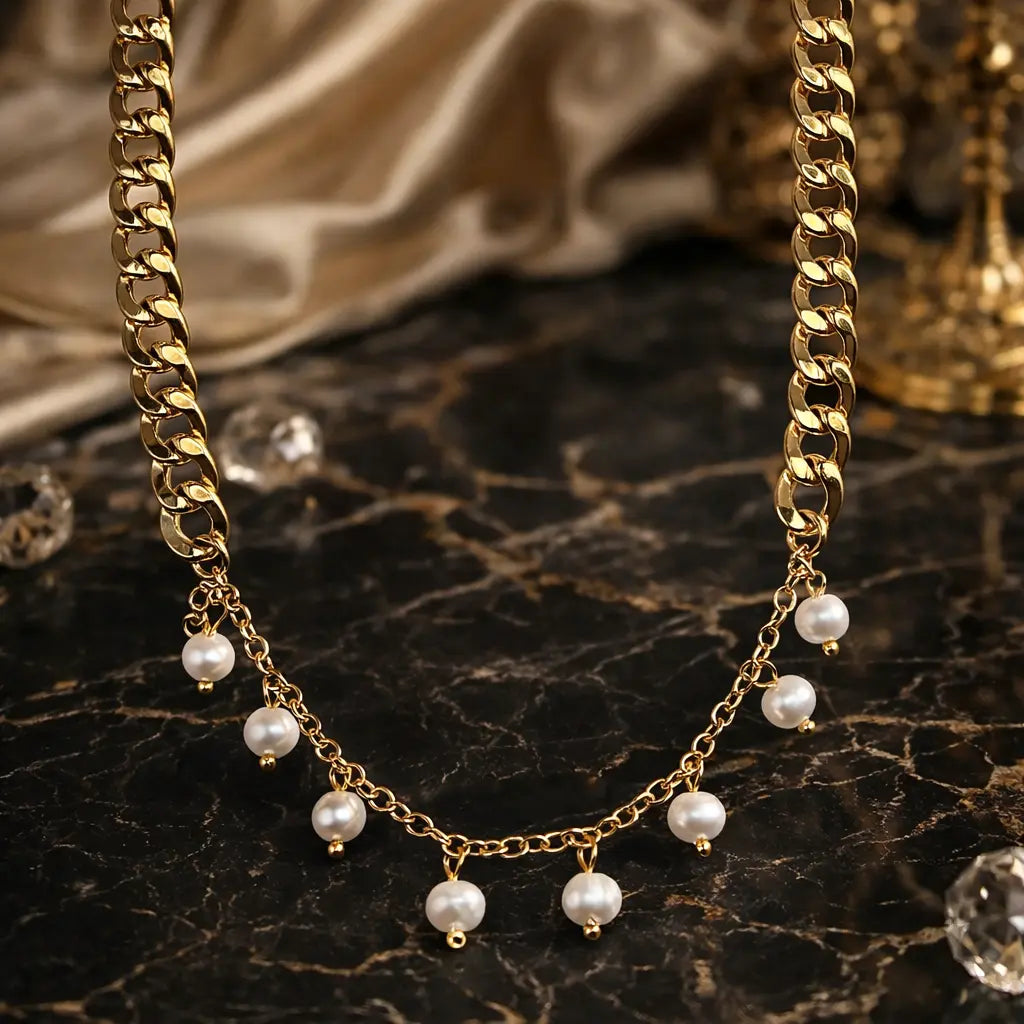 Halsband - Chunky mini pearls L8Hasselblad