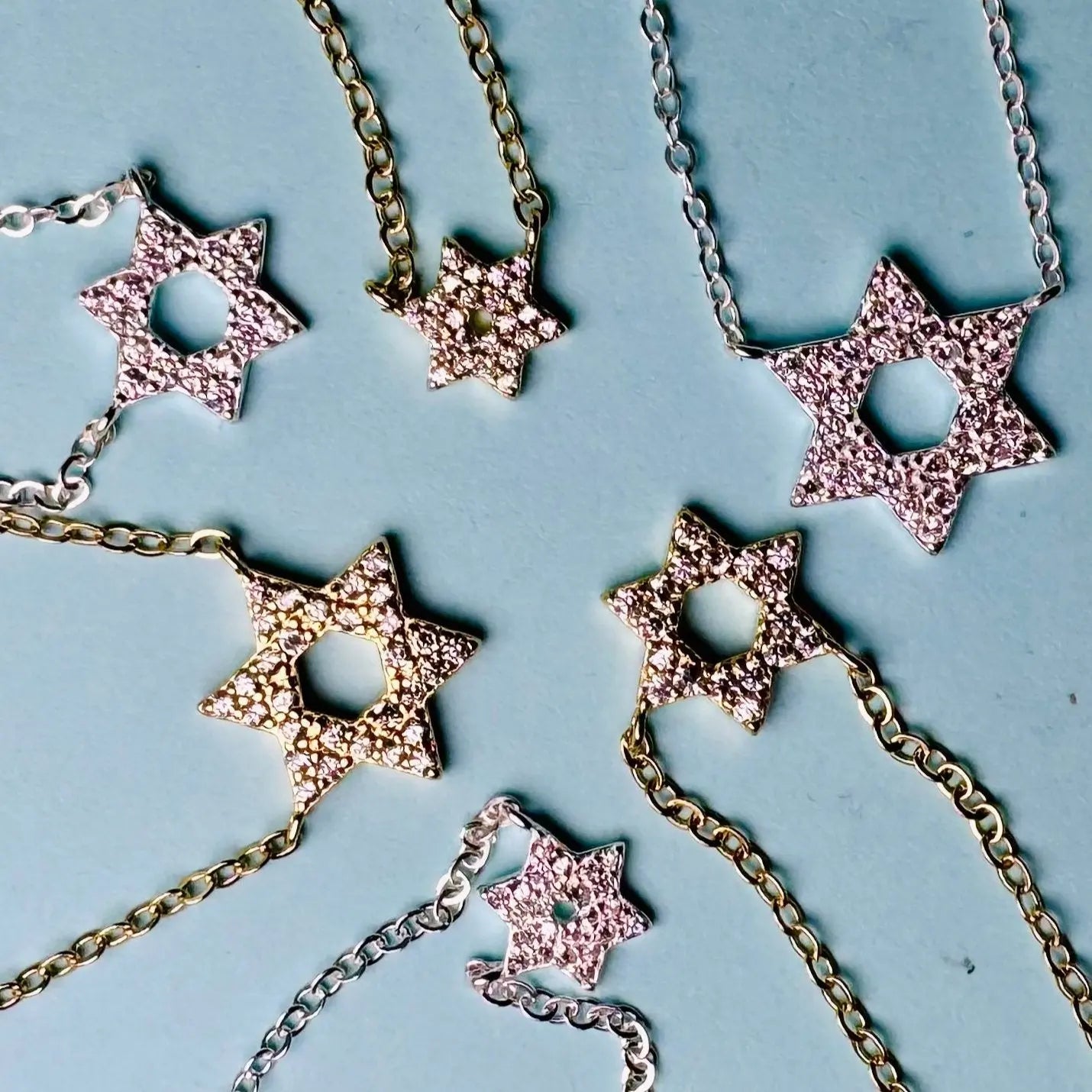 Halsband - Davidsstjärna med zirkoner - L8Hasselblad