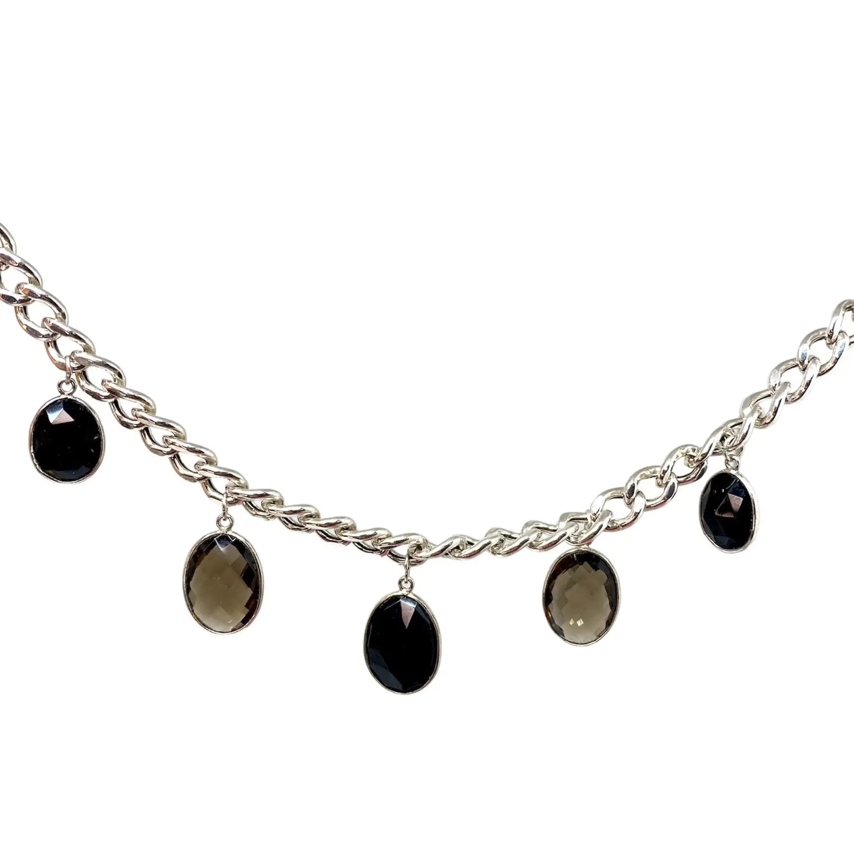 Halsband - Grov Kedja med Stenar - L8Hasselblad