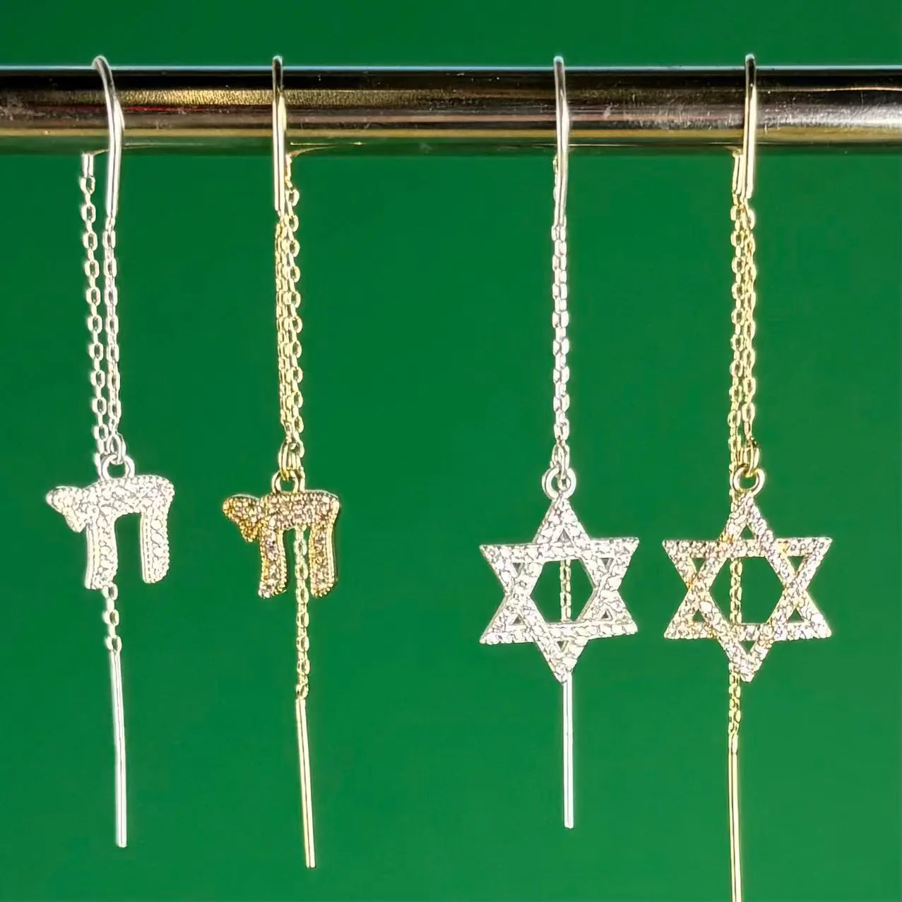 Världens Skönaste - Chai & Davidsstjärna Med Zirkoner L8Hasselblad