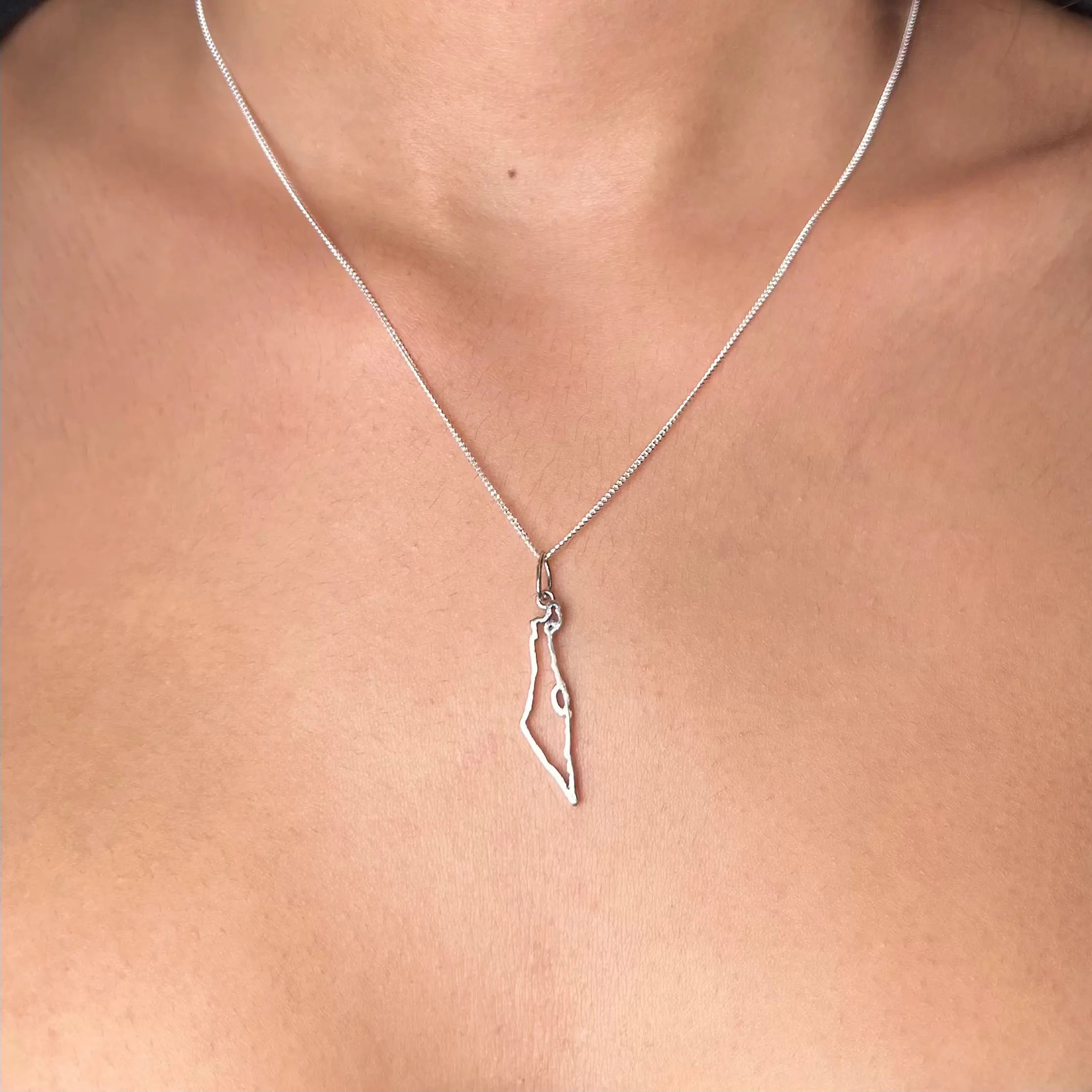 Berlock - Israelkarta ihålig L8Hasselblad