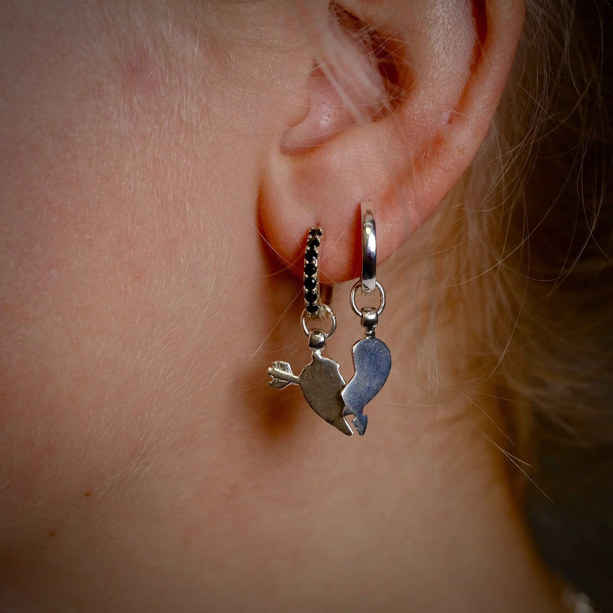 Kompishjärtat Mellan - Örhänge L8Hasselblad