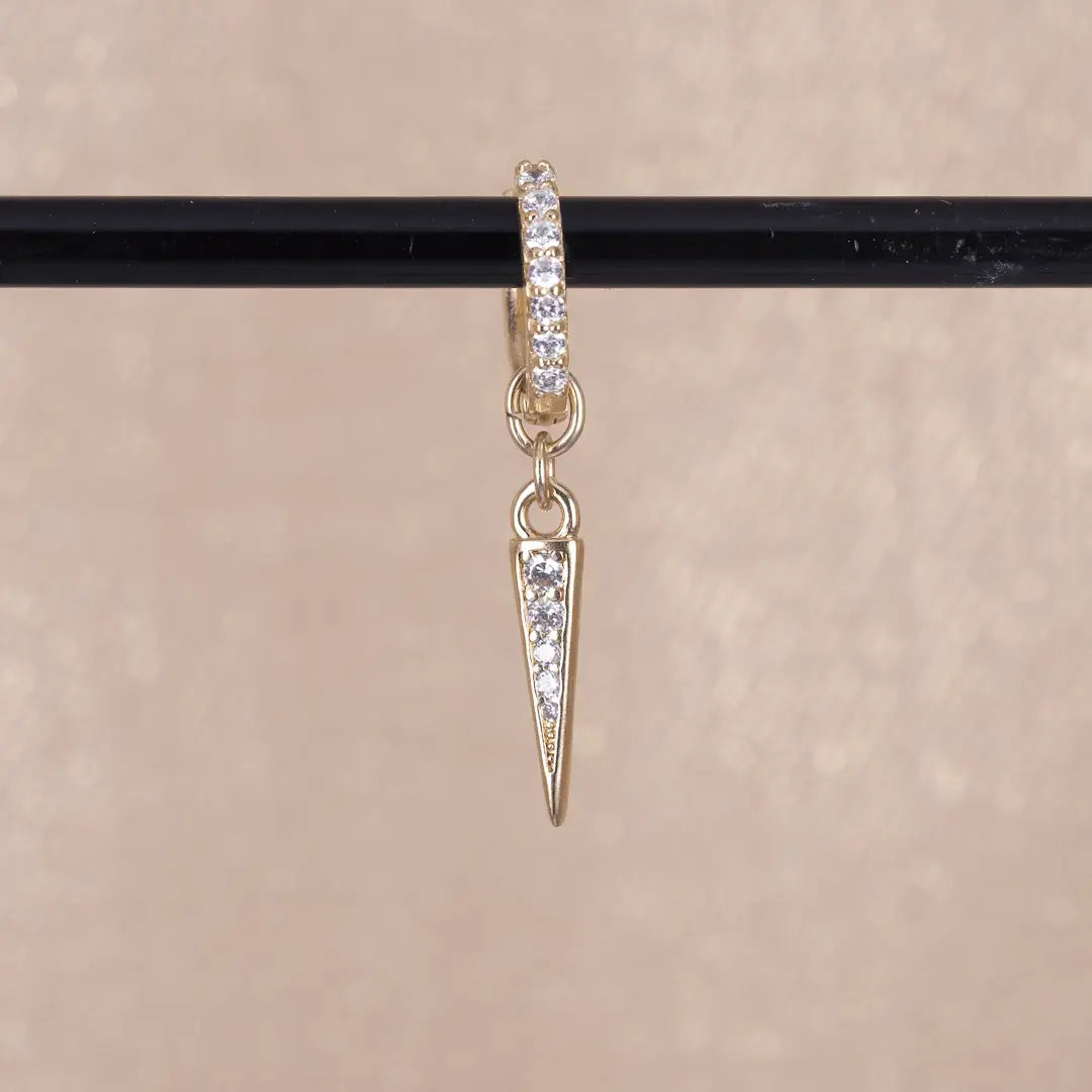 Kort zirkoner & tagg - örhängen guld - L8Hasselblad