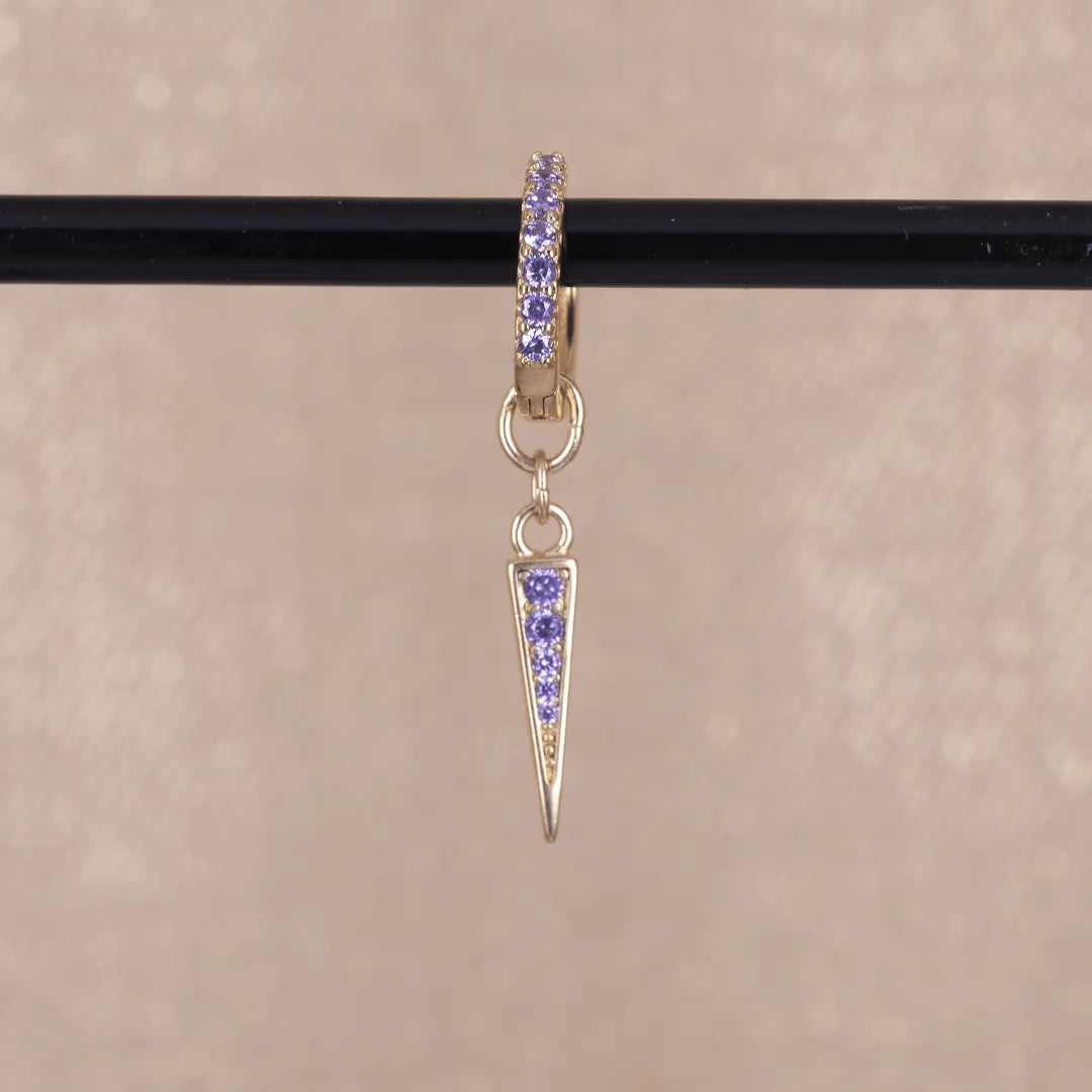 Kort zirkoner & tagg - örhängen guld - L8Hasselblad