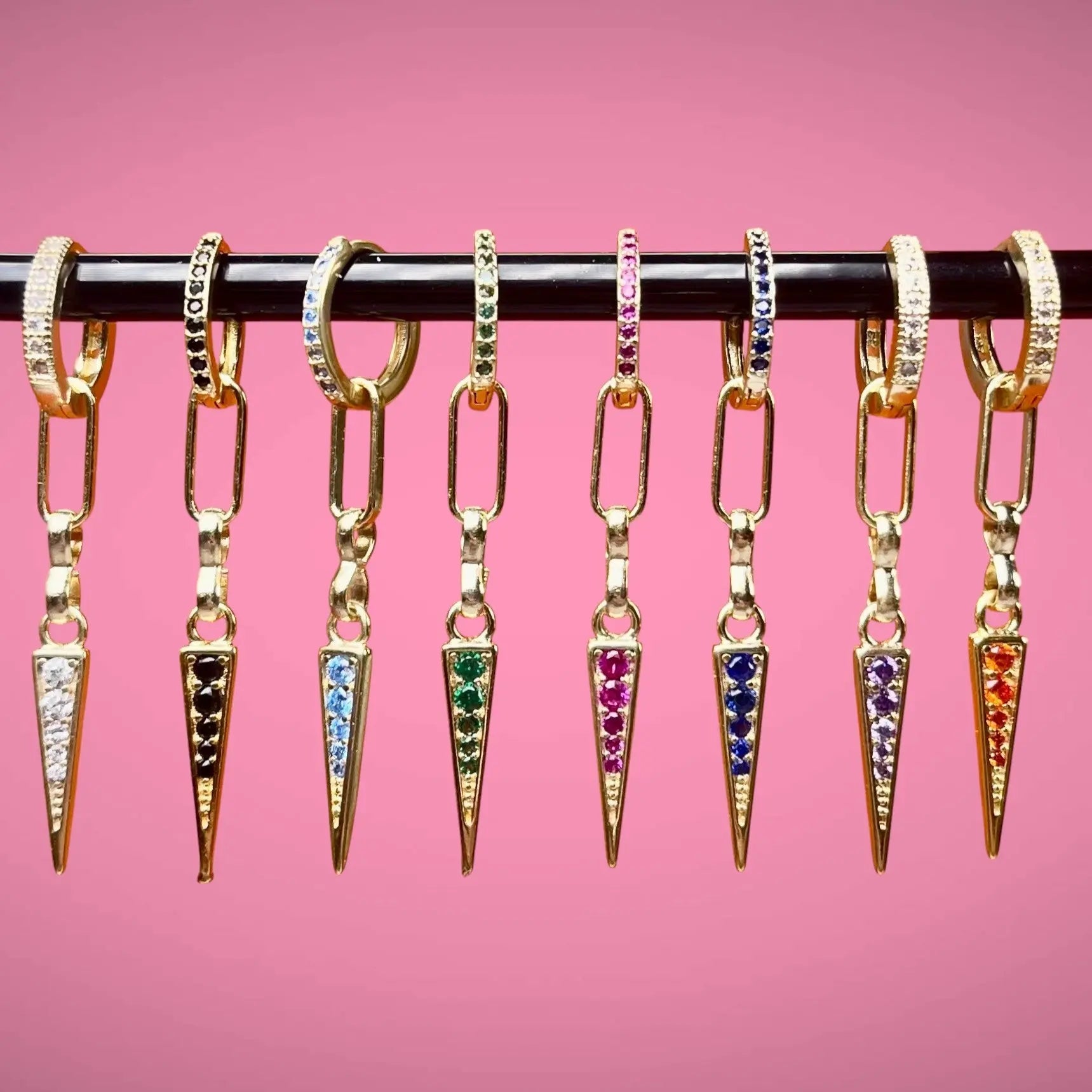 Längre zirkoner och tagg - Örhängen - L8Hasselblad