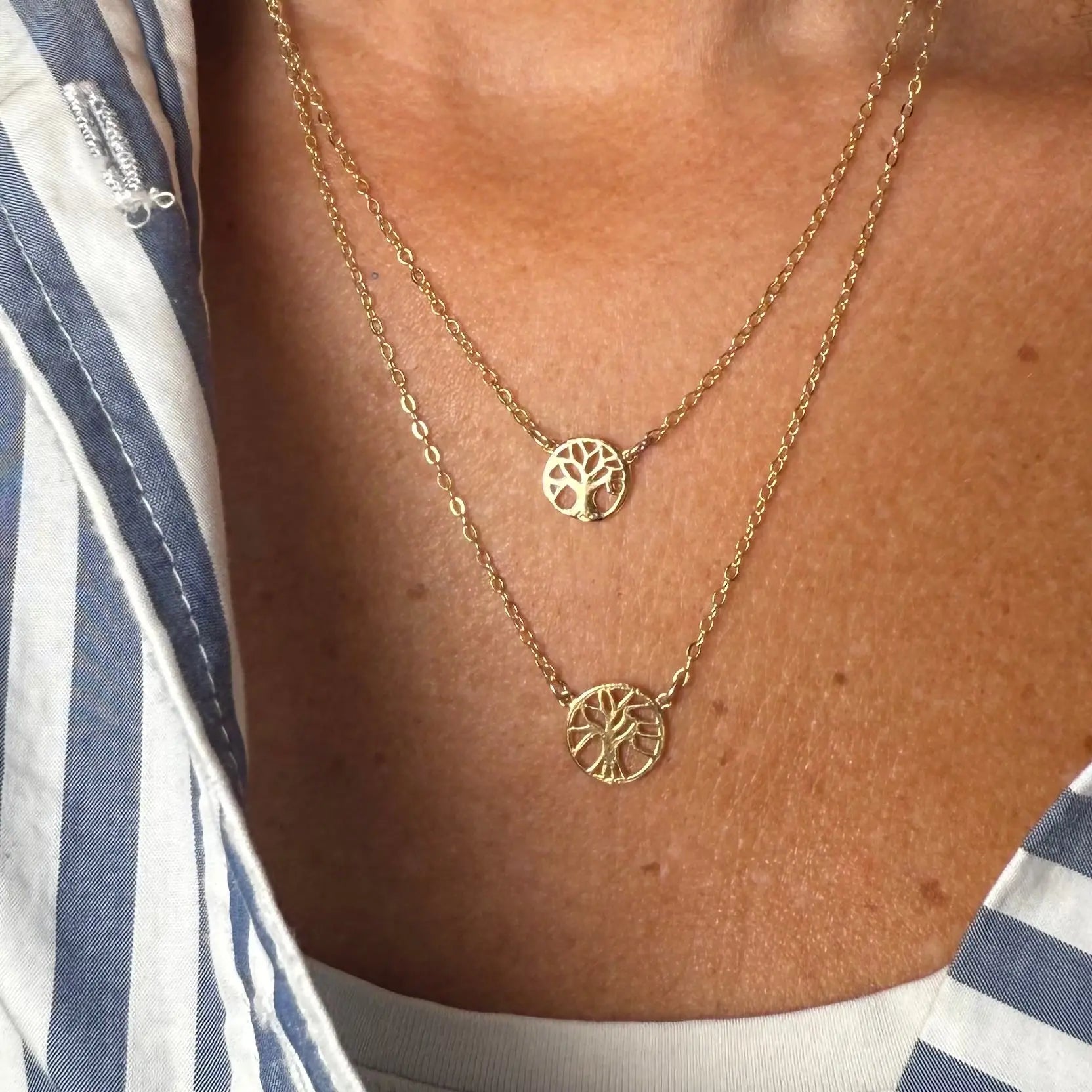 Livets träd - monterat guldhalsband - L8Hasselblad