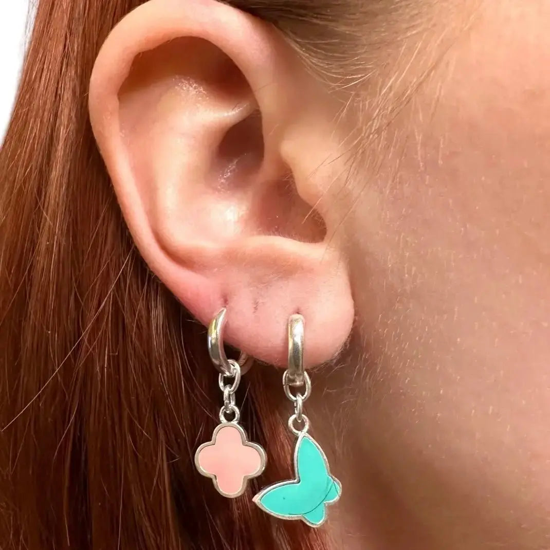 Örhänge - Blomma & Fjäril Tuggummi - L8Hasselblad