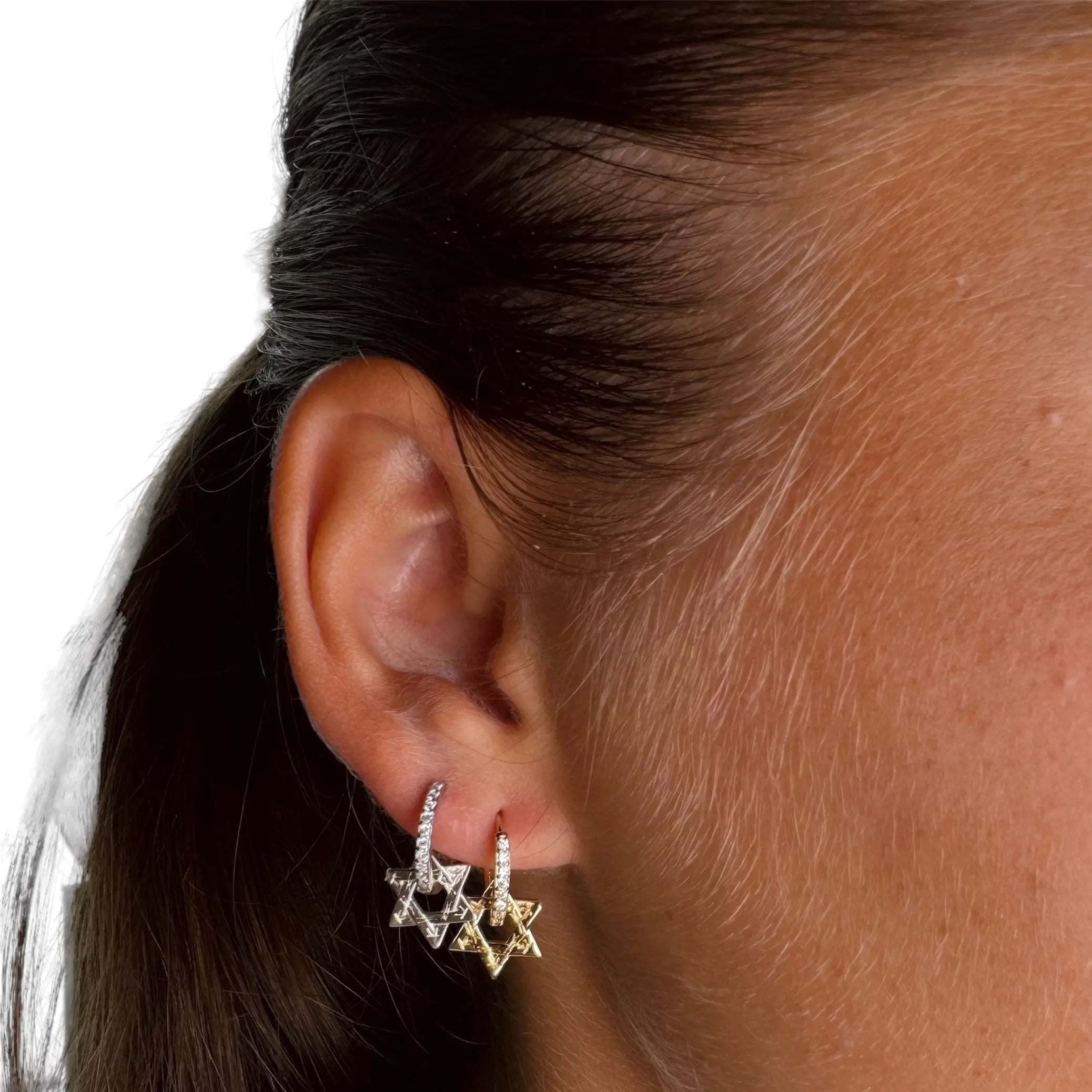 Örhänge - Davidsstjärna utan ögla - L8Hasselblad