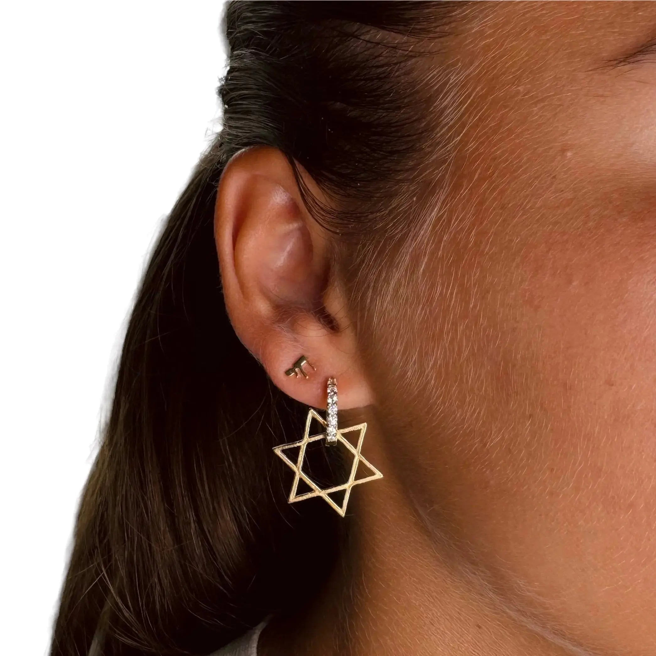 Örhänge - Davidsstjärna utan ögla - L8Hasselblad