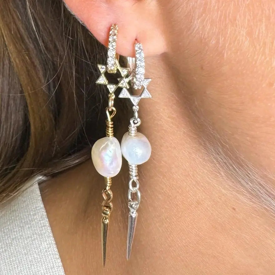 Örhänge - Glittrig davidsstjärna - L8Hasselblad