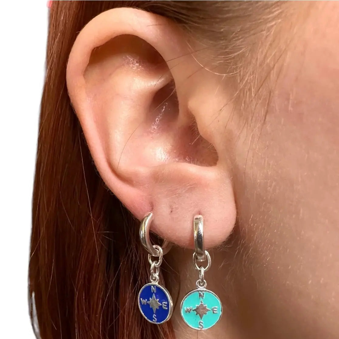 Örhänge - Hängande med Kompass Tuggummi - L8Hasselblad