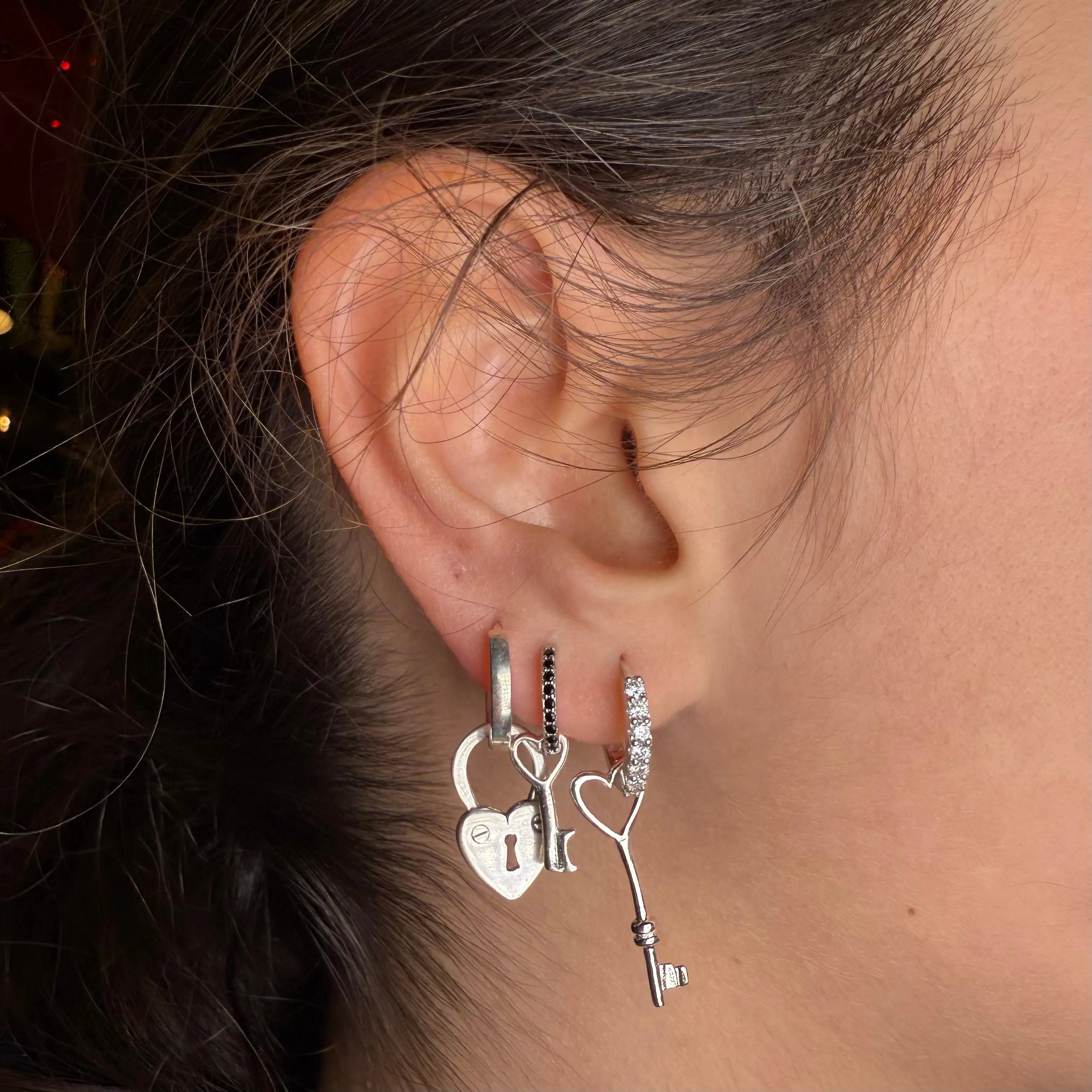 Örhänge - Kärleksnyckel och kärlekslås - L8Hasselblad