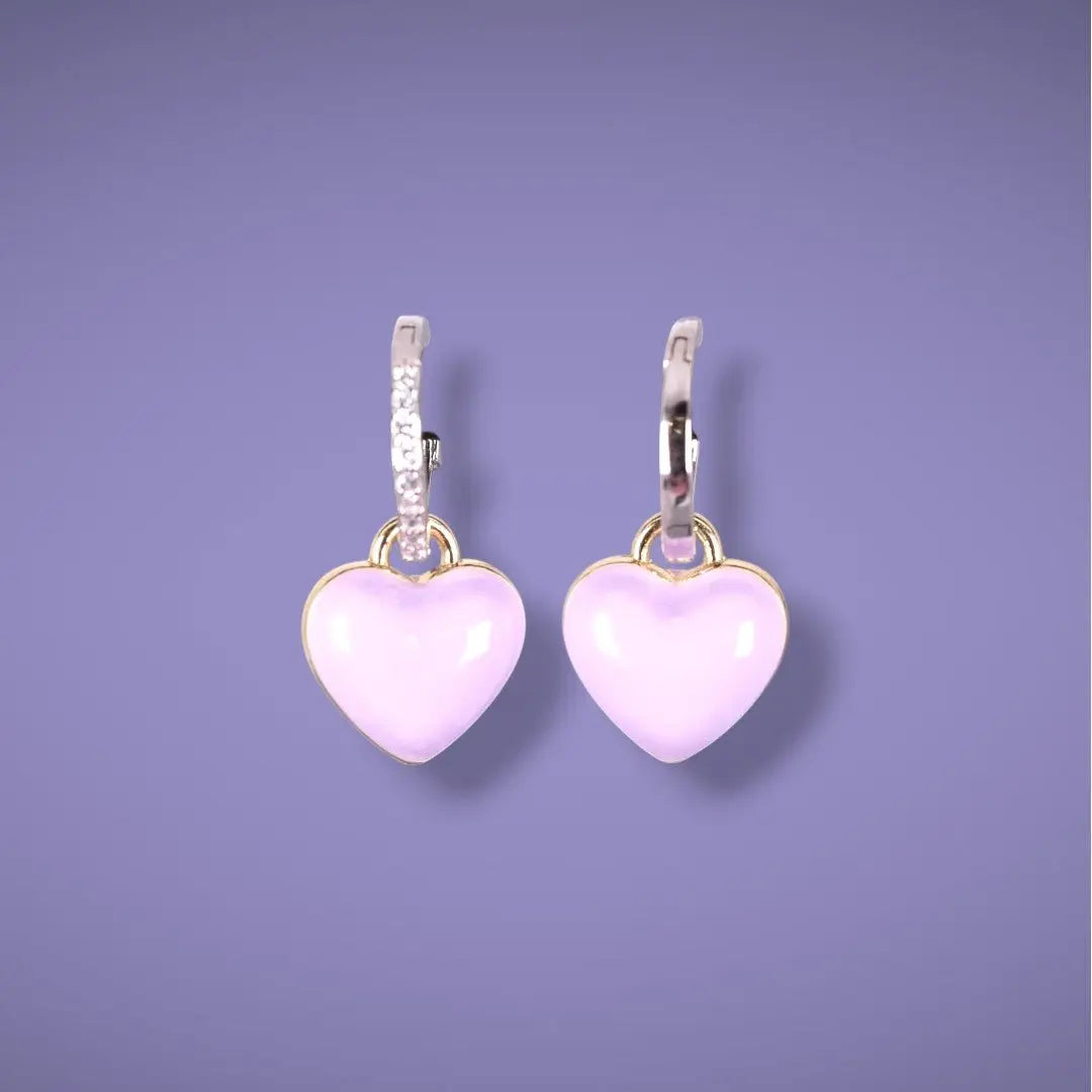 Örhänge - Korta rainbow heart - L8Hasselblad