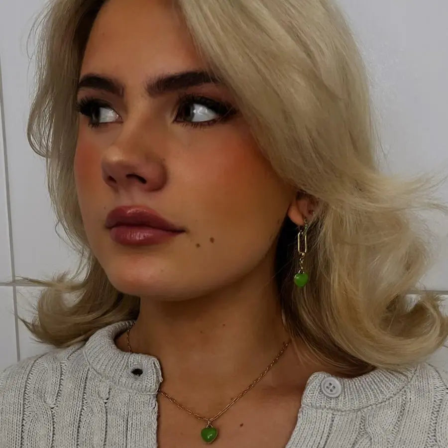 Örhänge - Längre Rainbow heart - L8Hasselblad