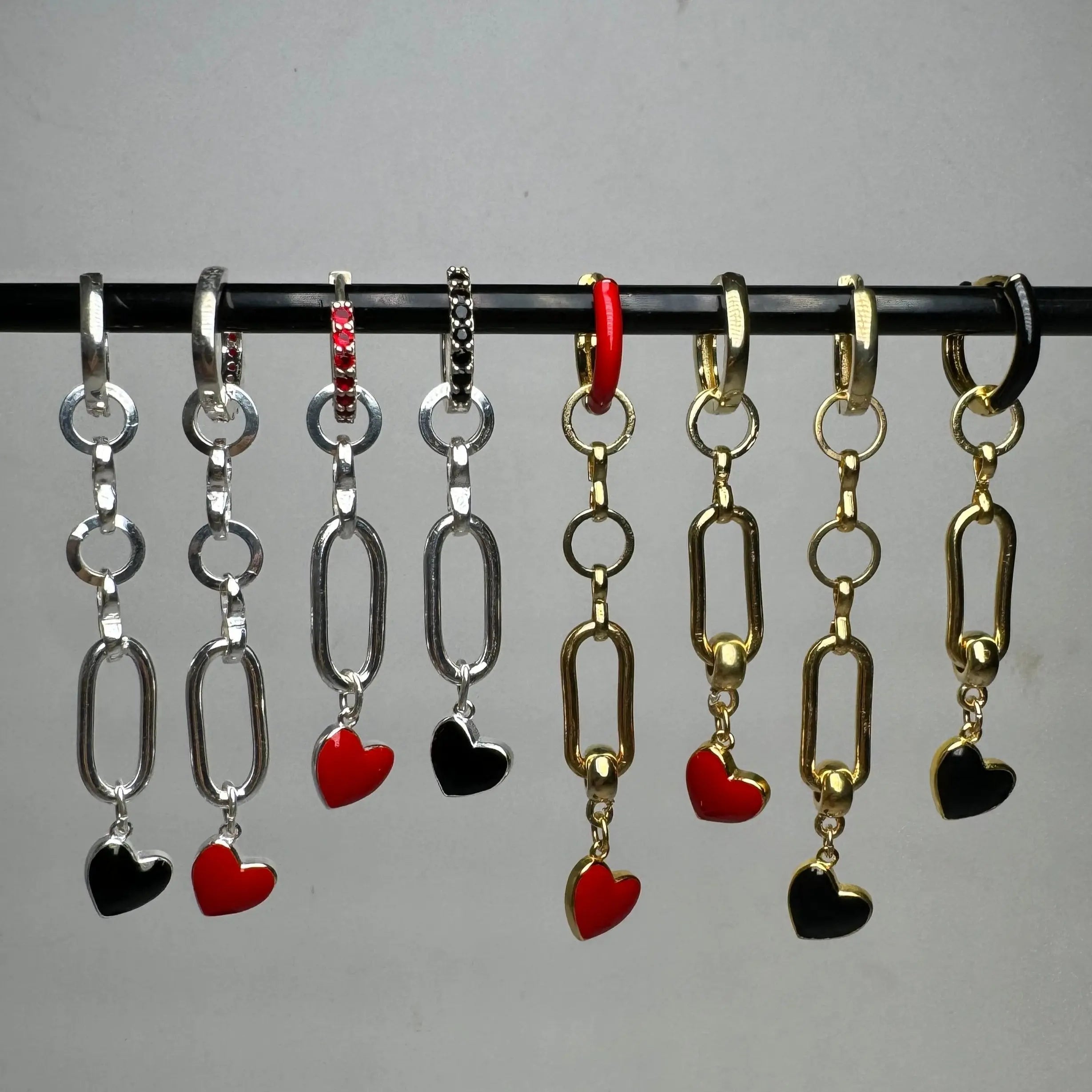 Örhänge - långa Flaming Hearts - L8Hasselblad