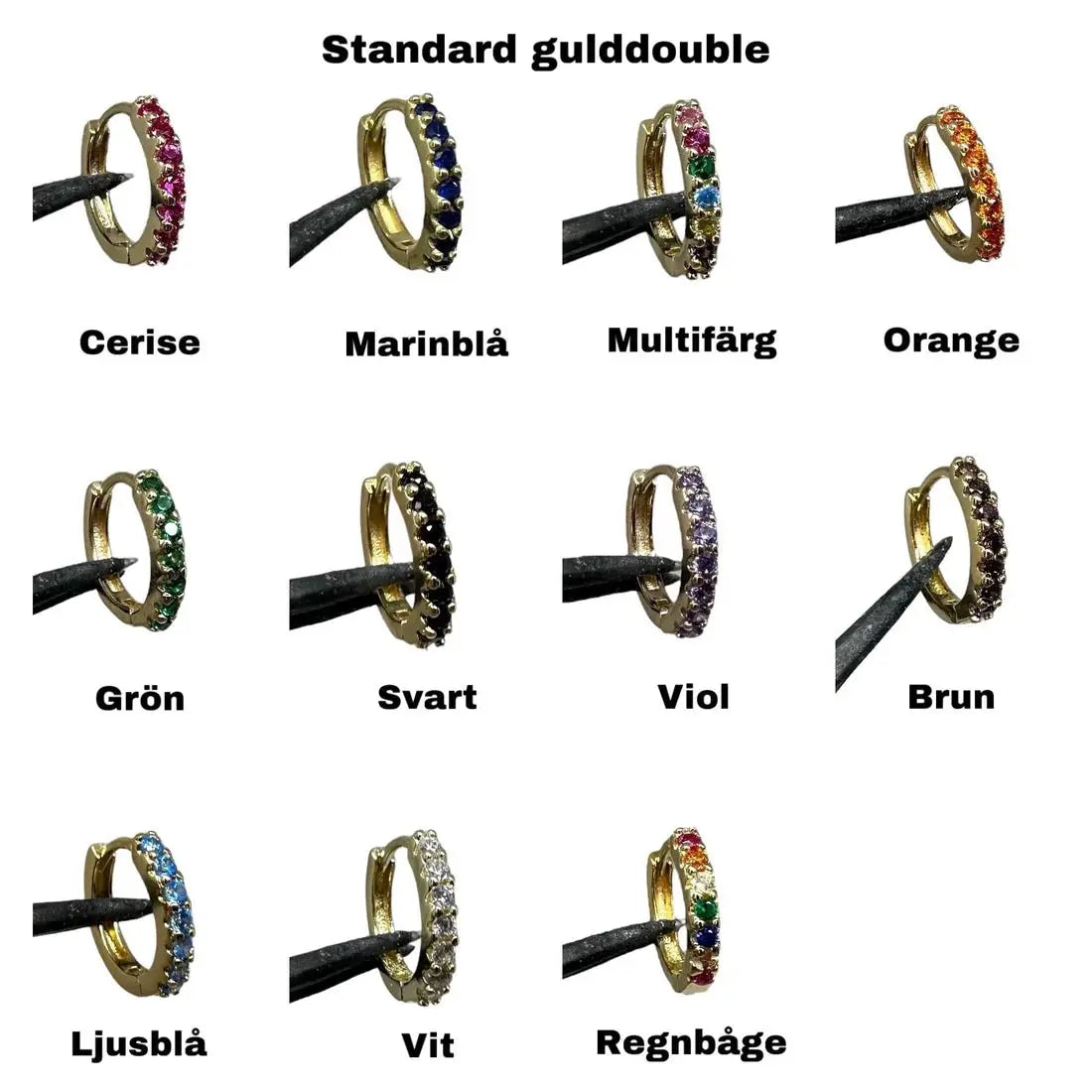Örhängen - Lång runda Niten Gulddoublé - L8Hasselblad