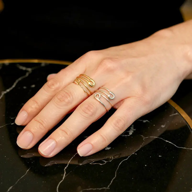 Säkerhetsnålsring i Silver & Gulddoublé (Lucka 9) L8Hasselblad