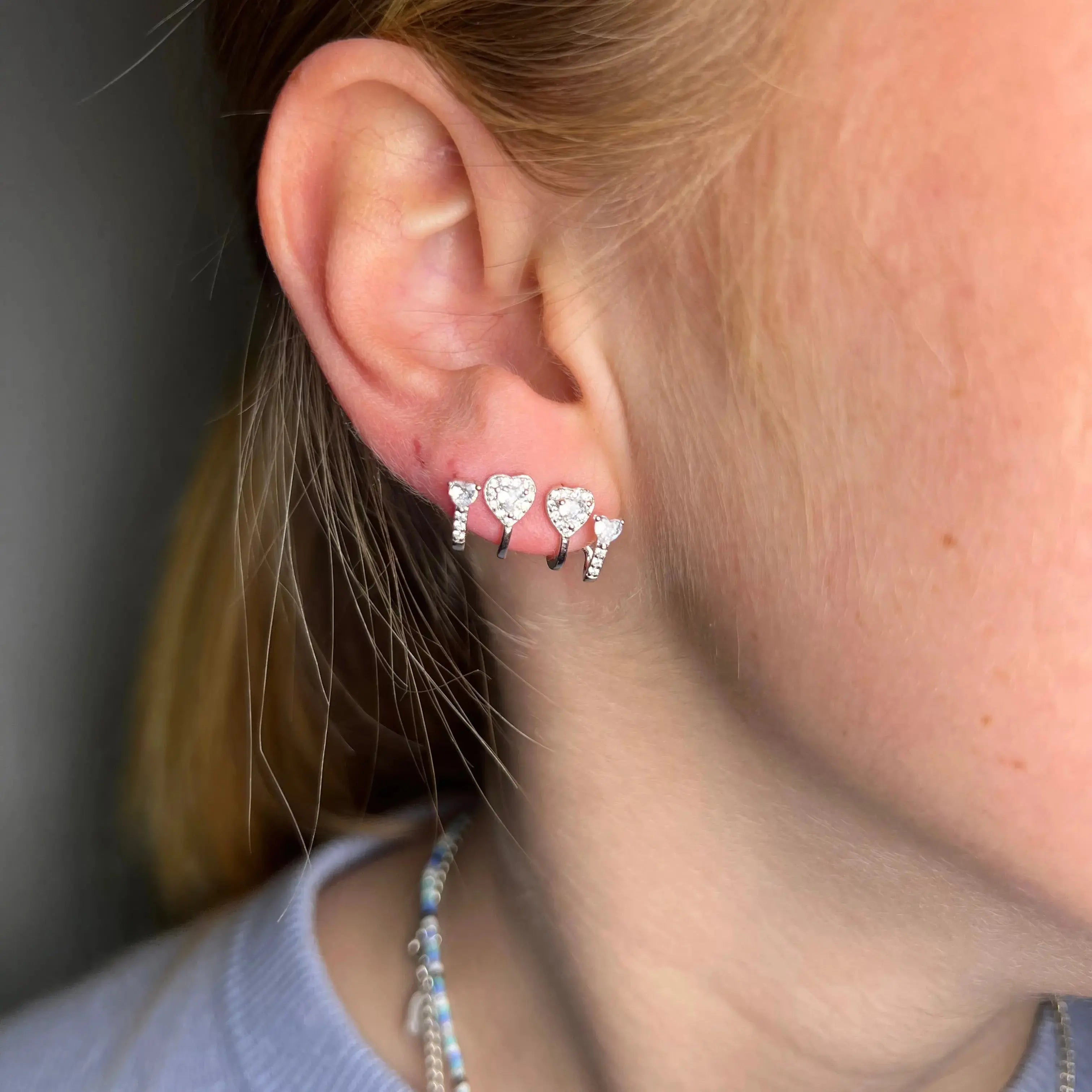 Stiftörhänge - Dubblett Hjärtan - L8Hasselblad