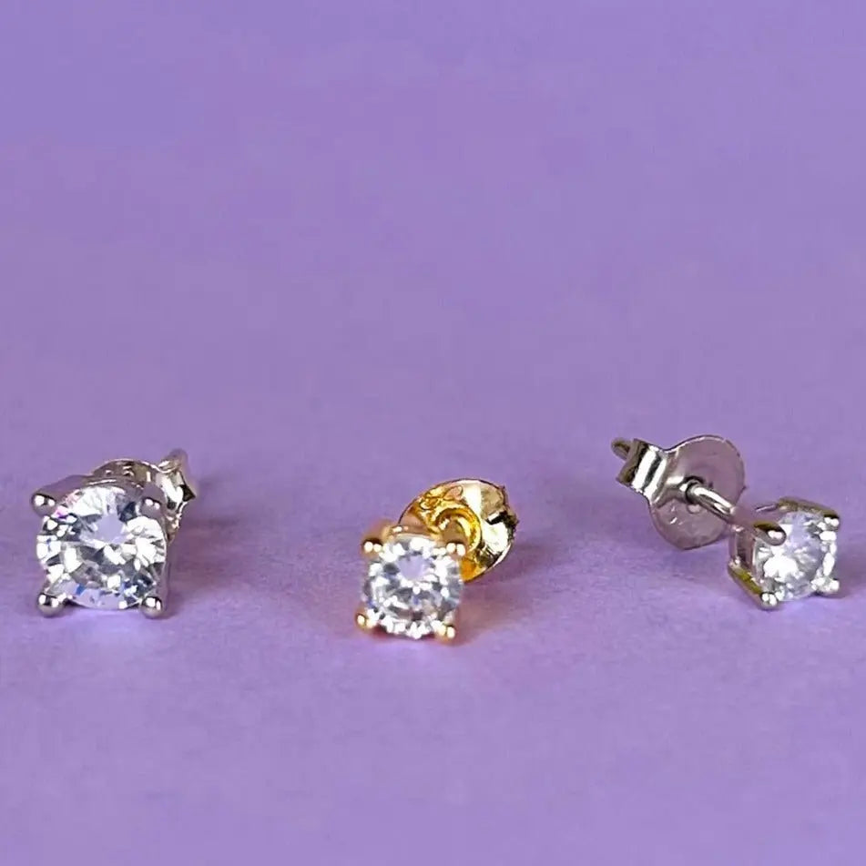 Stiftörhänge - Enkel Zirkon - L8Hasselblad