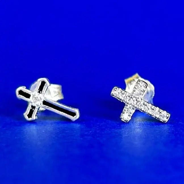 Stiftörhänge - Kors med Zirkoner - L8Hasselblad
